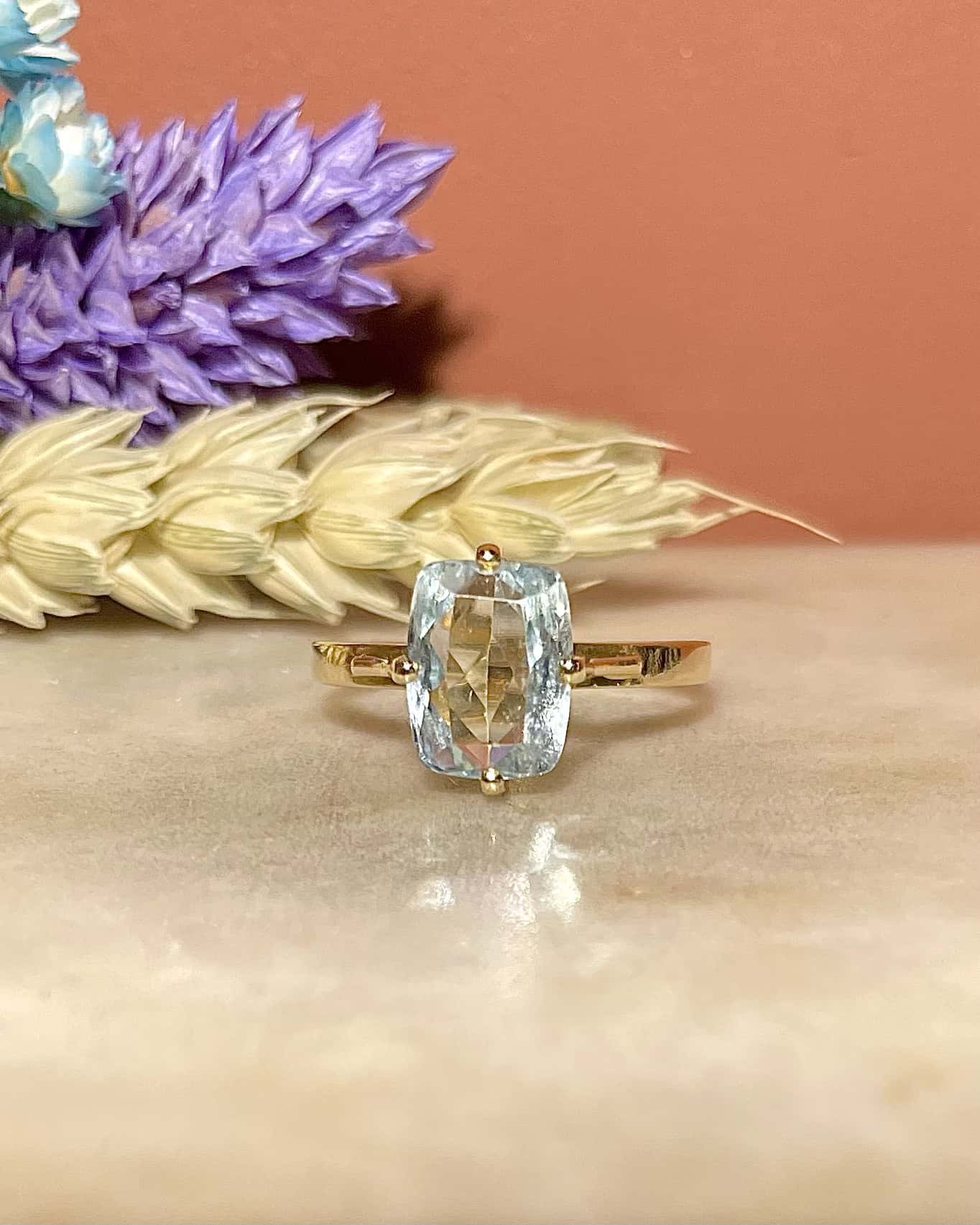 Bague Cocktail Aigue - Marine 1.70 Carat "Agatha" - Elliade Paris
