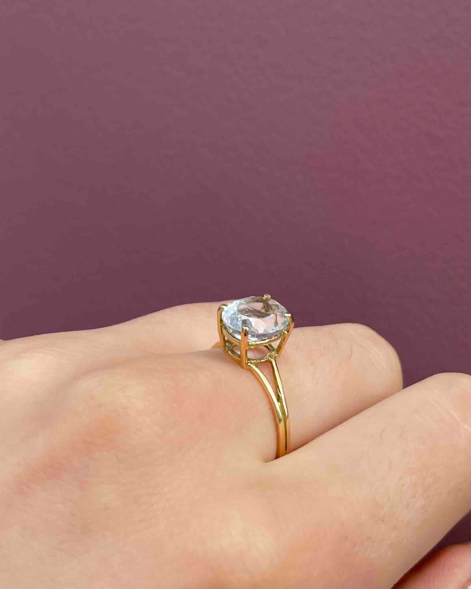 Bague Cocktail Aigue - Marine 2.50 Carats "Marwa" - Elliade Paris