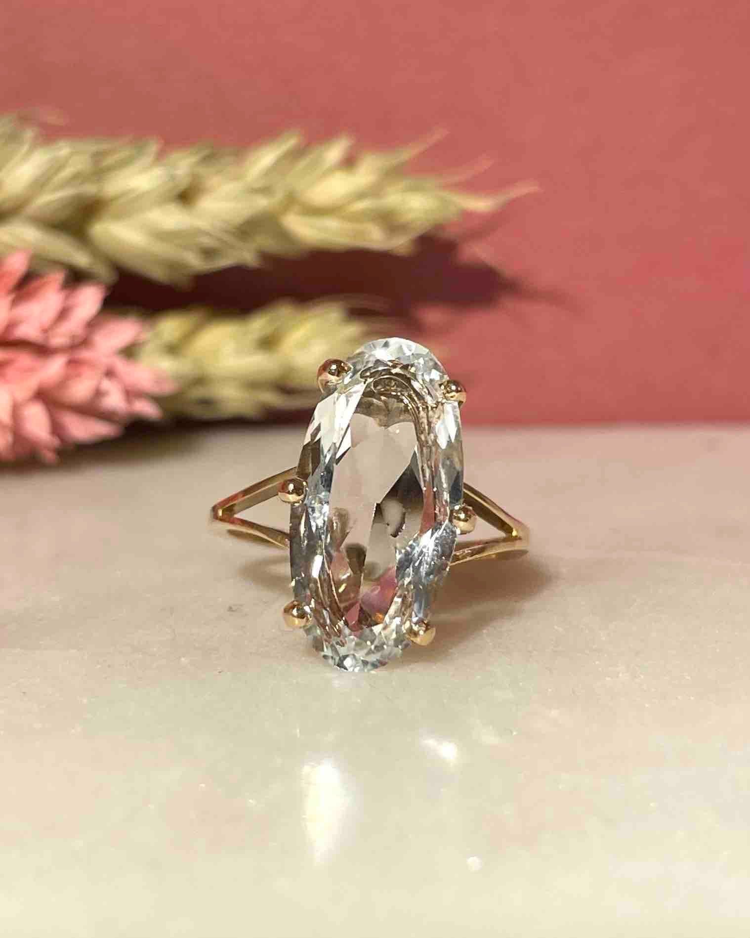 Bague Cocktail Aigue - Marine 5 carats "Sorya" - Elliade Paris