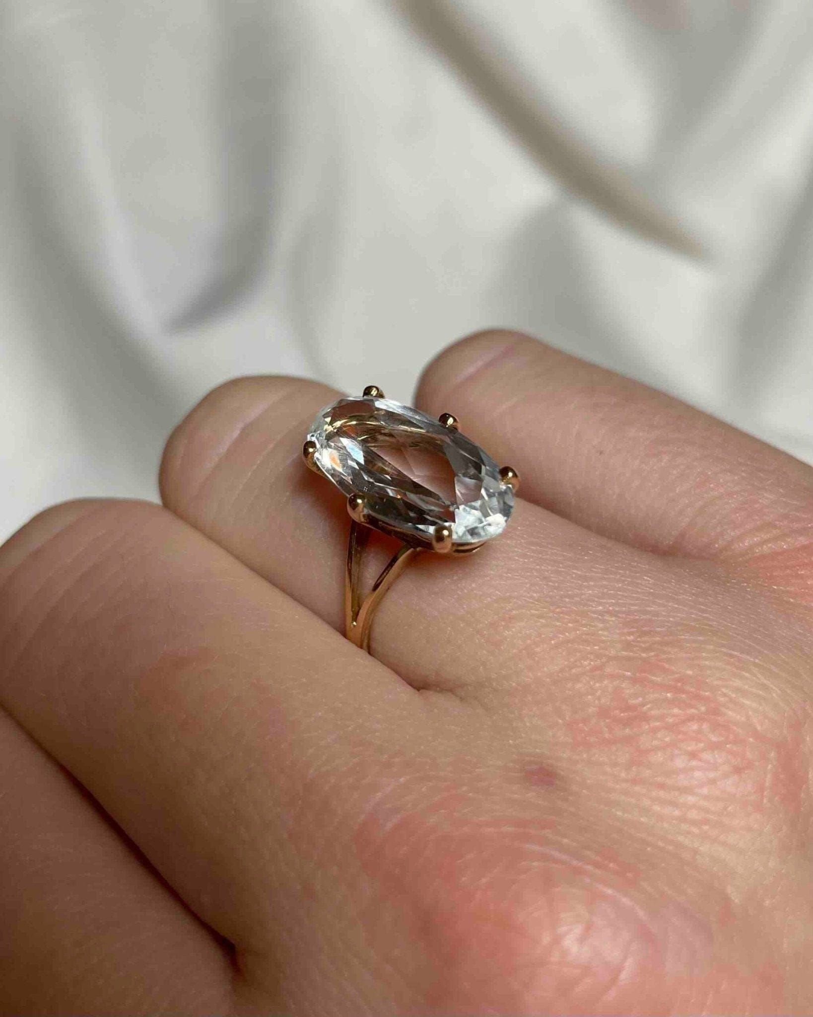 Bague Cocktail Aigue - Marine 5 carats "Sorya" - Elliade Paris