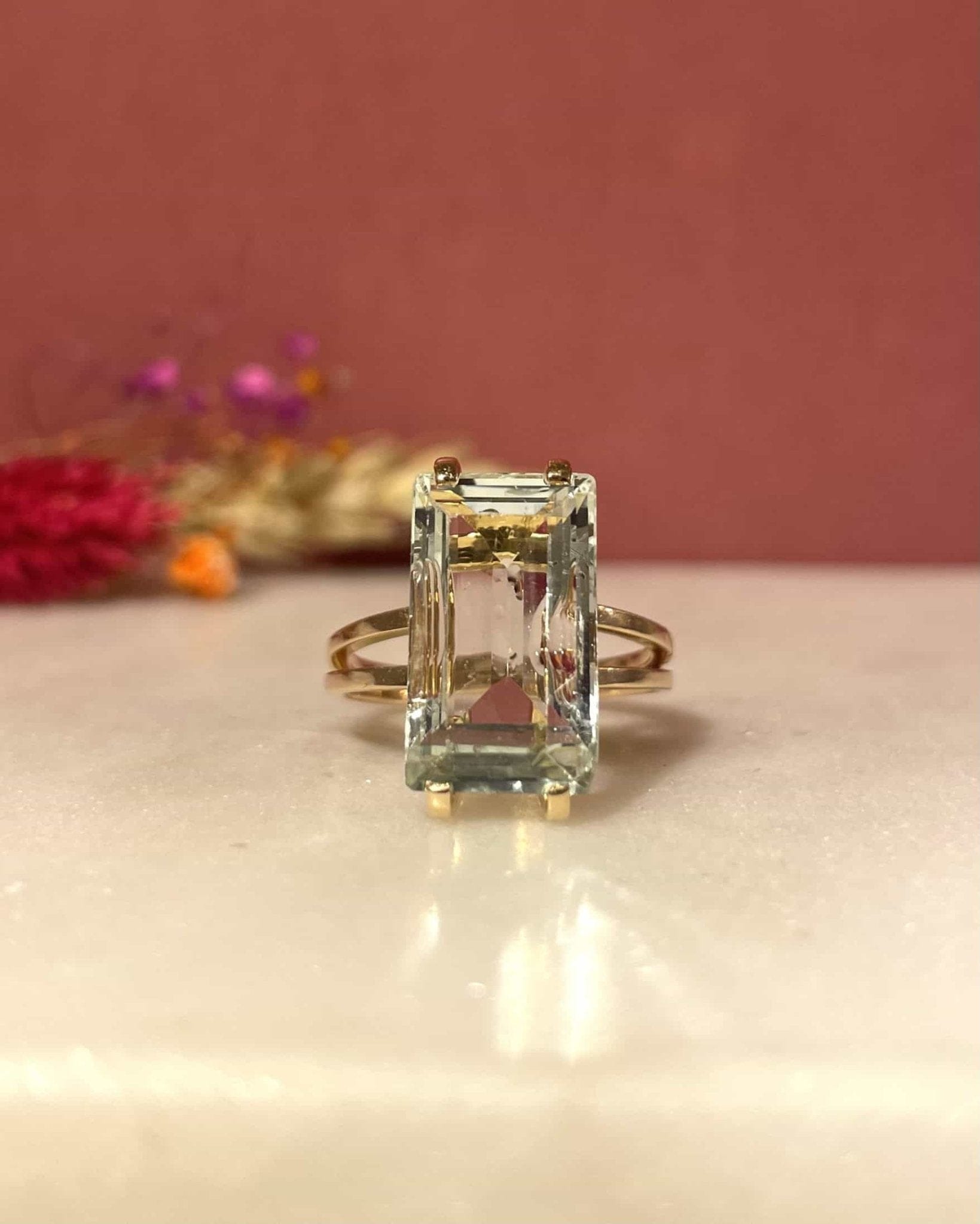 Bague Cocktail Aigue - Marine 5.70 Carats "Shana" - Elliade Paris