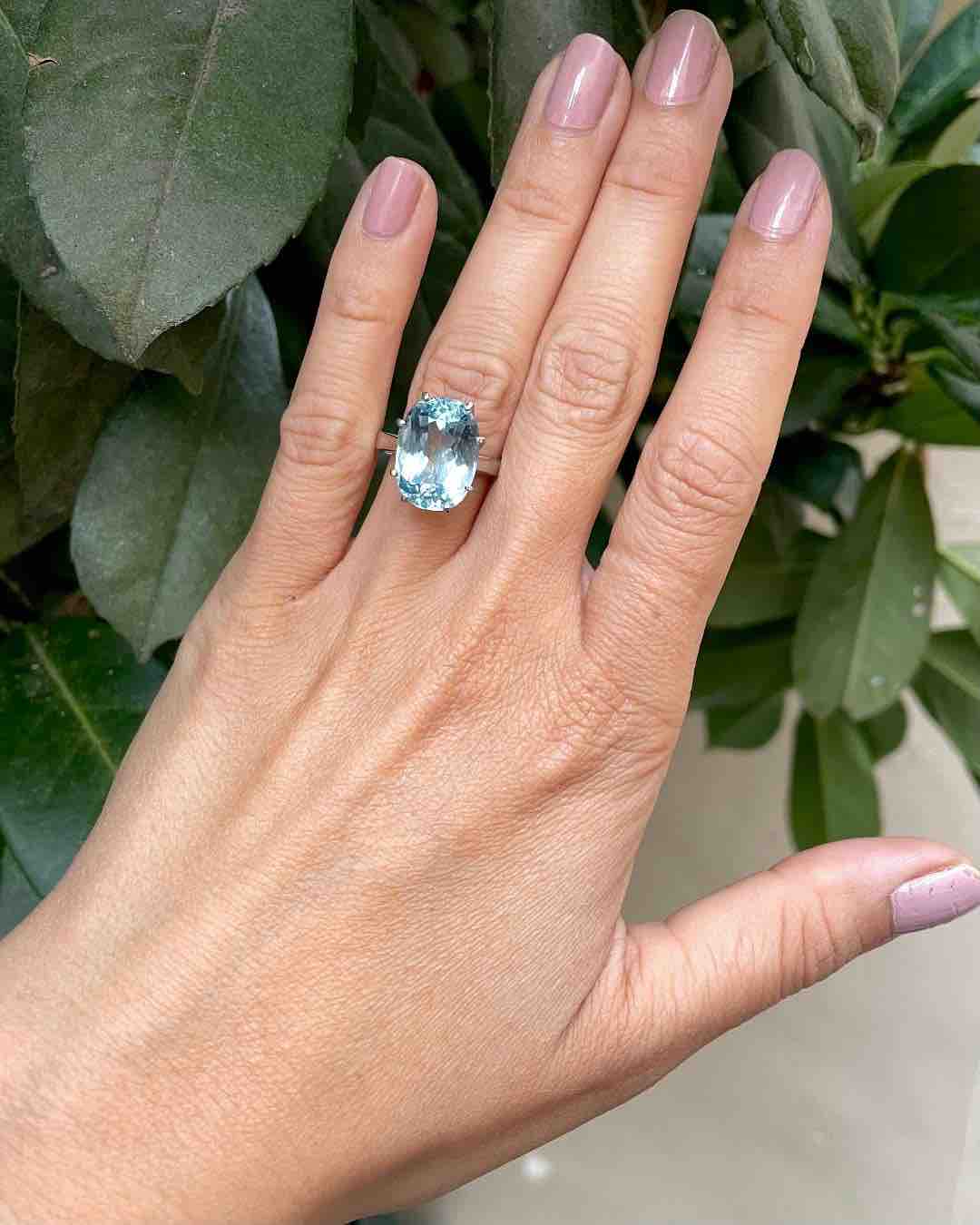 Bague Cocktail Aigue - Marine 8 carats "Serene" - Elliade Paris