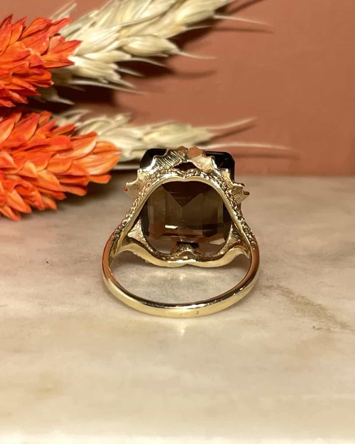 Bague Cocktail Quartz fumé 7 carats "Moana"