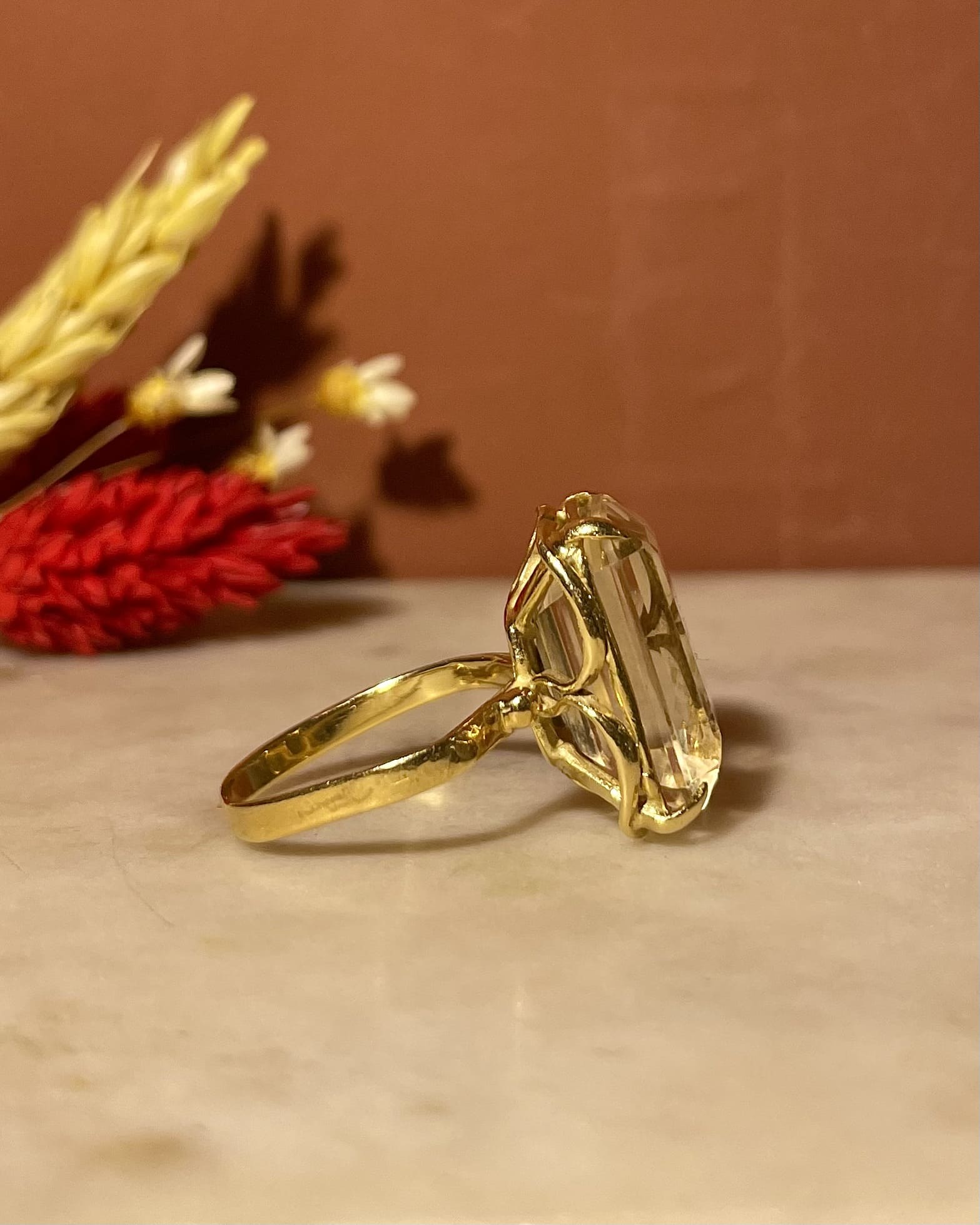 Bague Cocktail Citrine 11 Carats "Brandy" - Elliade Paris