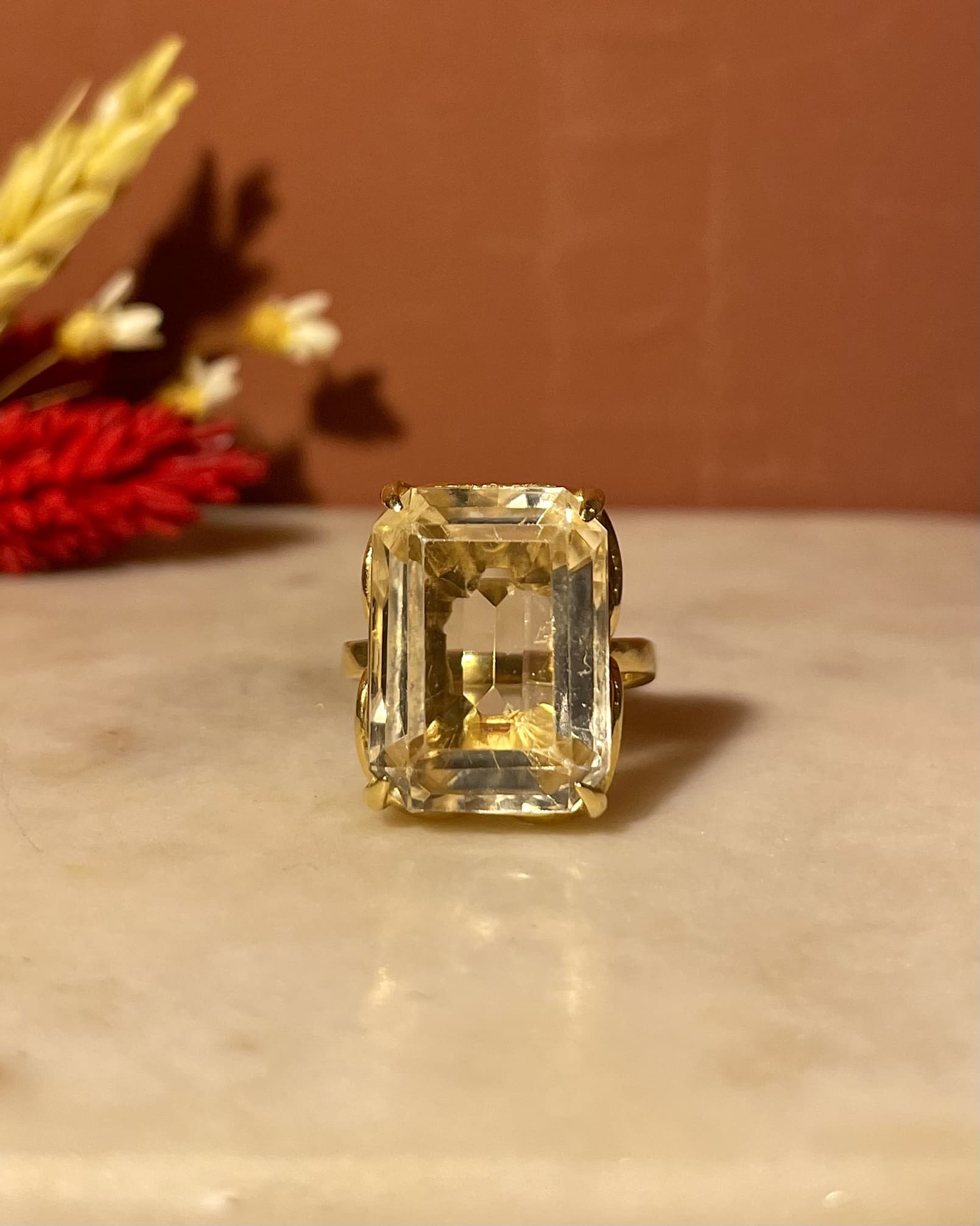 Bague Cocktail Citrine 11 Carats "Brandy" - Elliade Paris