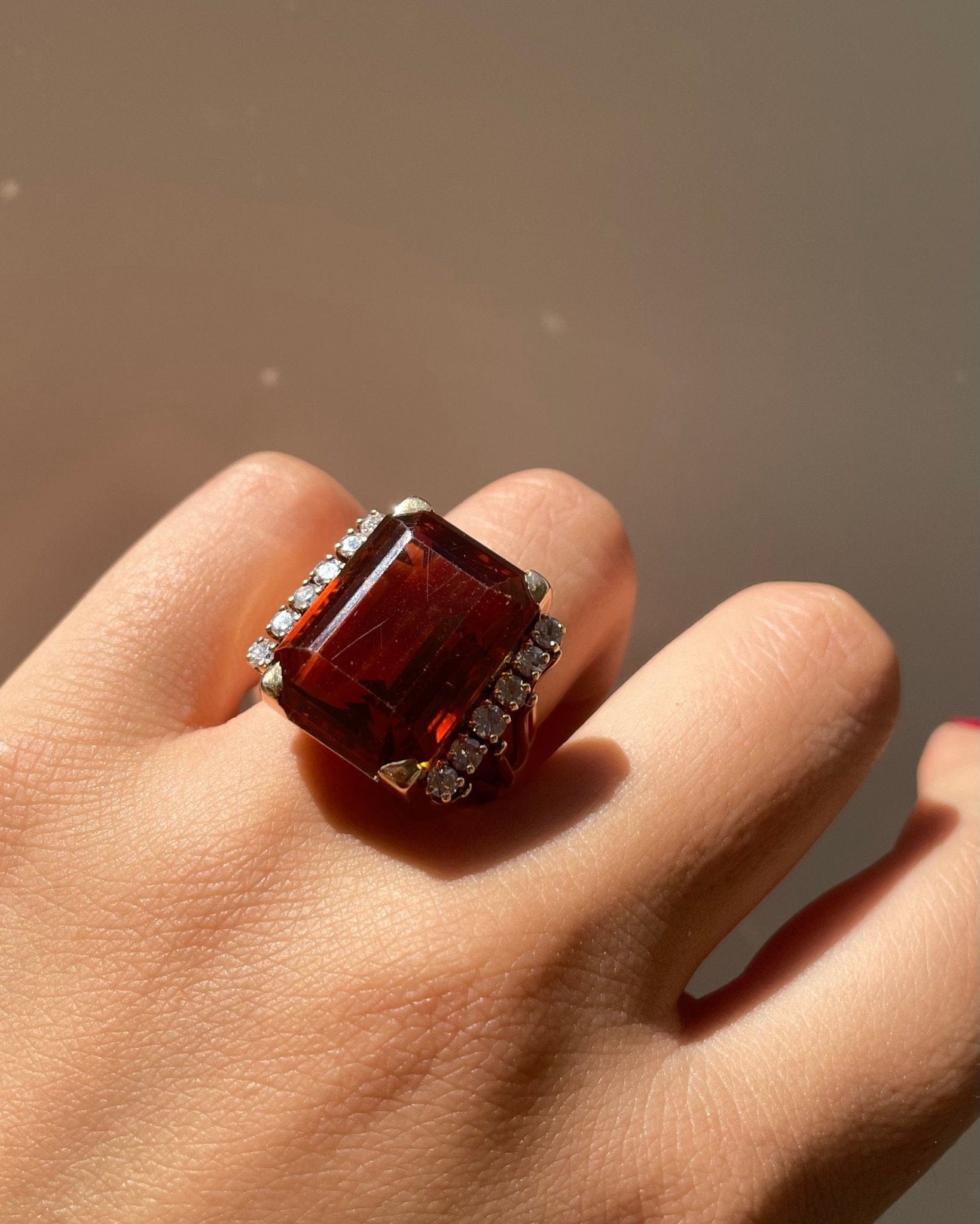 Bague Cocktail Citrine 17 carats & Diamants "Azalée" - Elliade Paris