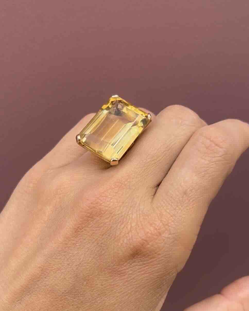 Bague Cocktail Citrine 34 Carats "Hélia" - Elliade Paris