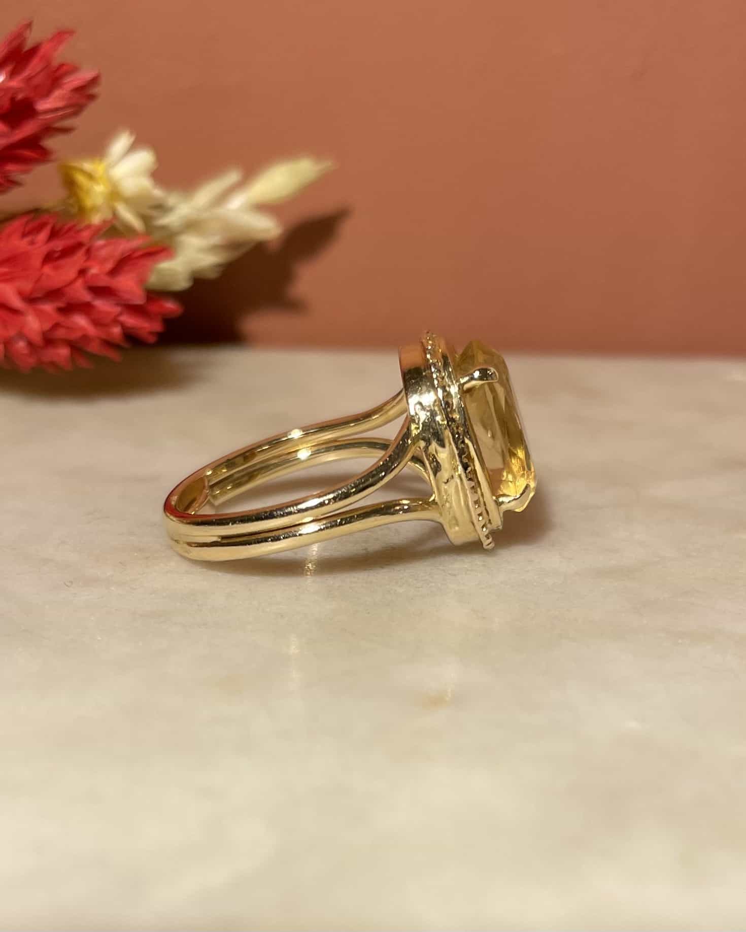 Bague Cocktail Citrine 3.80 carats "Angèle" - Elliade Paris