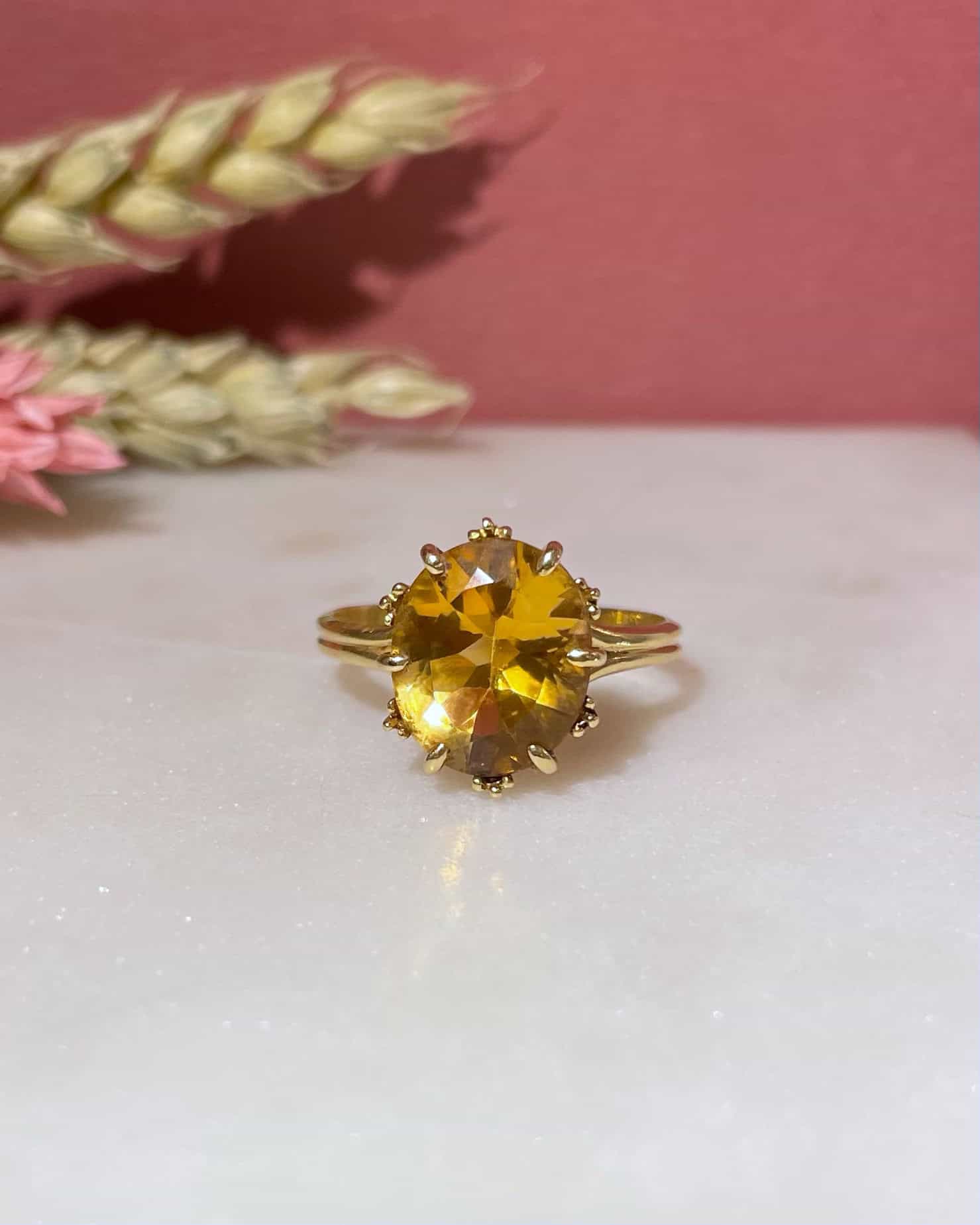 Bague Cocktail Citrine 3.90 Carats "Analia" - Elliade Paris