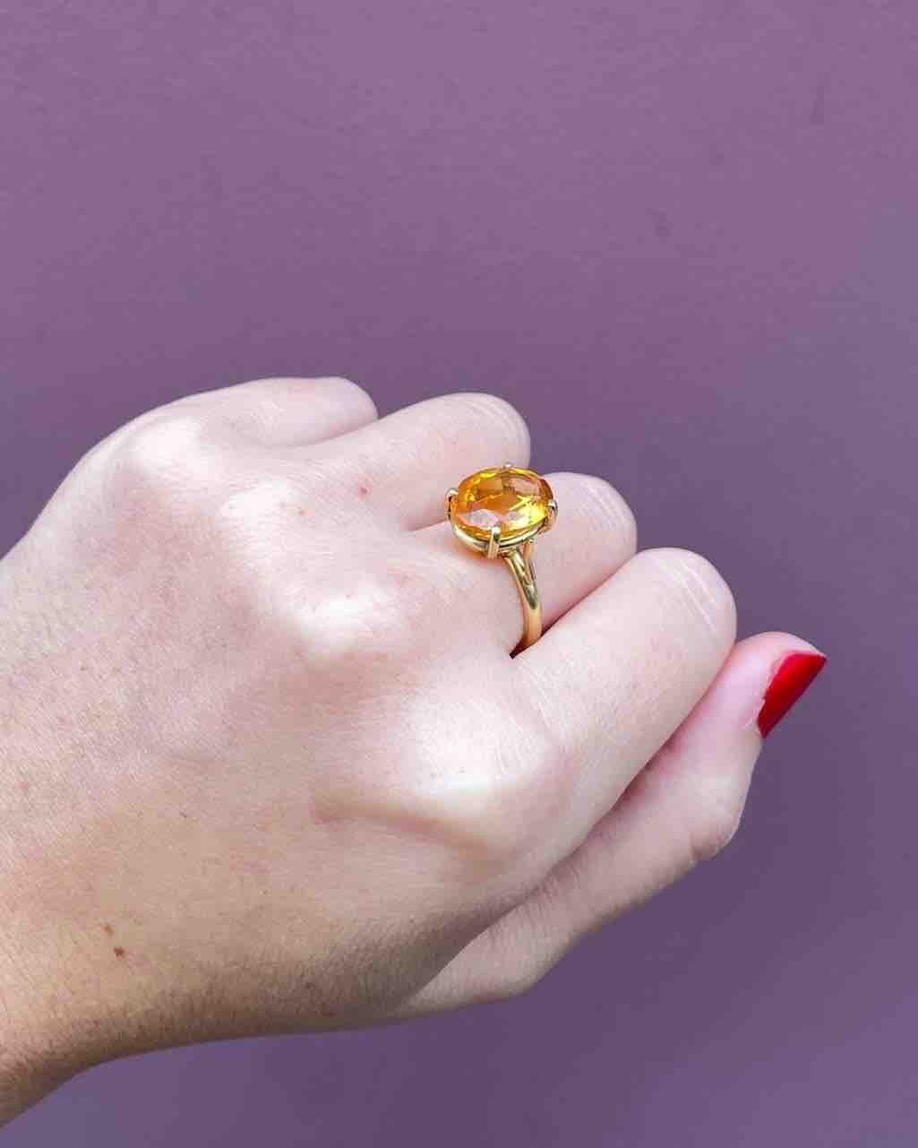 Bague Cocktail Citrine 4.80 Carats "Yasmine" - Elliade Paris