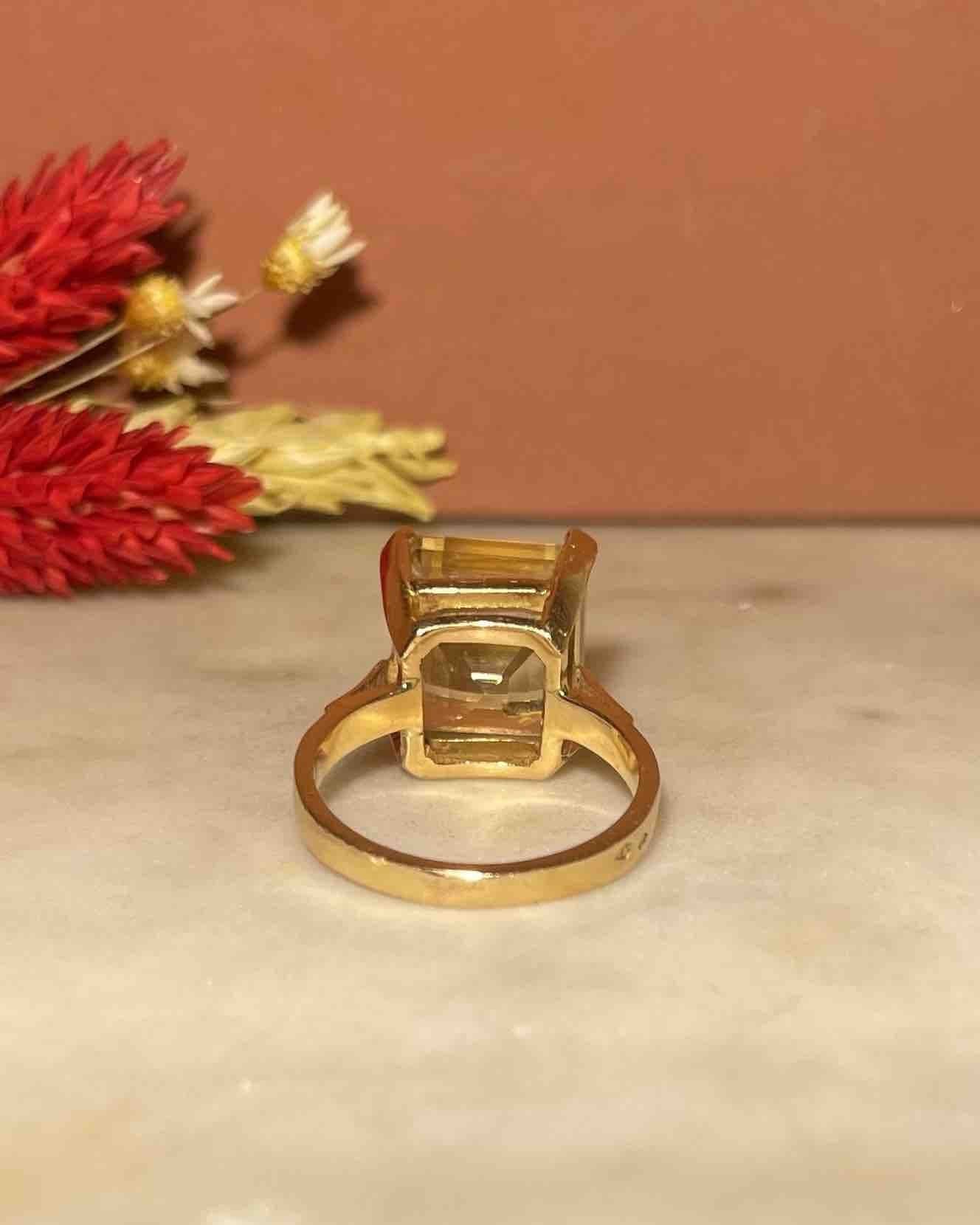 Bague Cocktail Citrine 9 Carats "Clothilde" - Elliade Paris