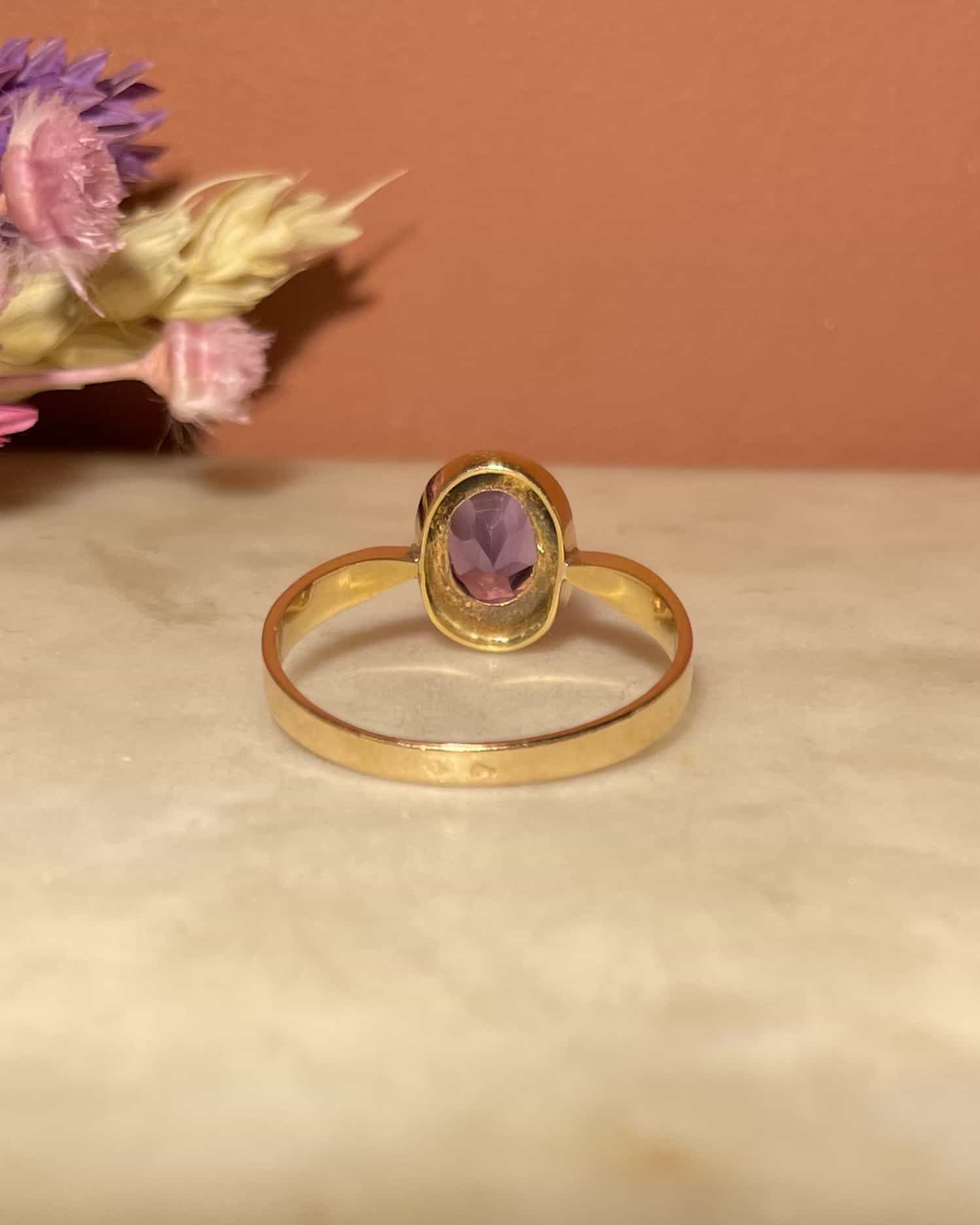 Bague Cocktail Or Améthyste "Azalée" - Elliade Paris