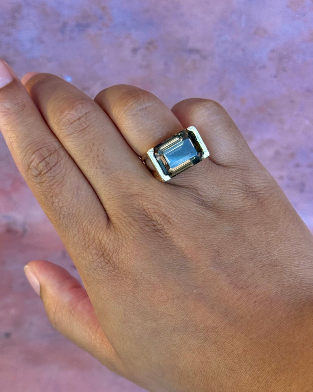 Bague Cocktail Quartz Fumé 12.25 carats 7.88g "Lisette" - Elliade Paris