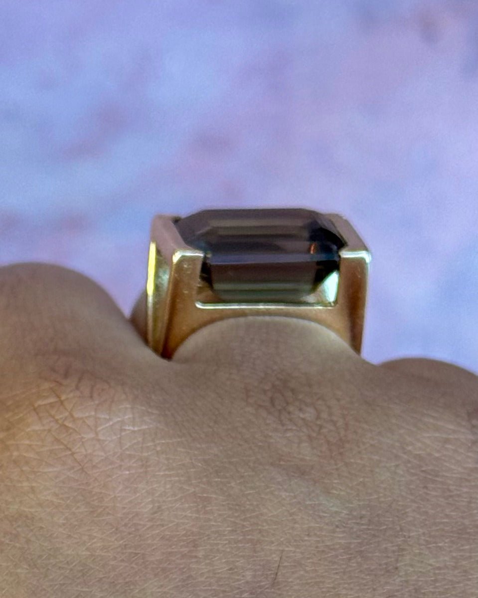 Bague Cocktail Quartz Fumé 12.25 carats 7.88g "Lisette" - Elliade Paris
