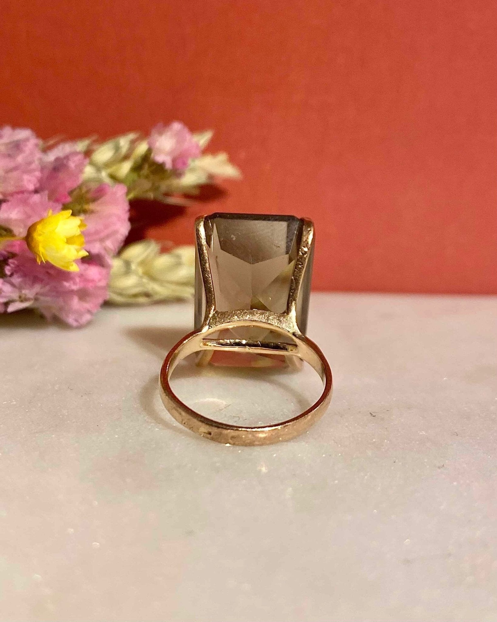 Bague Cocktail Quartz fumé 18.40 Carats "Primrose" - Elliade Paris