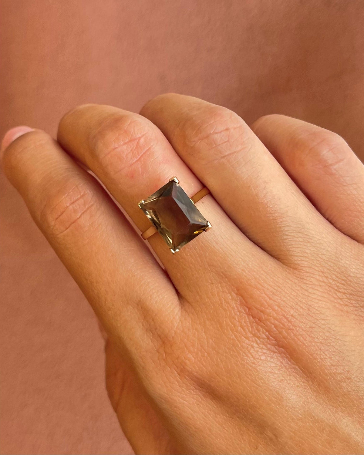 Bague Cocktail Quartz Fumé 4.92 carats "Elodie" - Elliade Paris