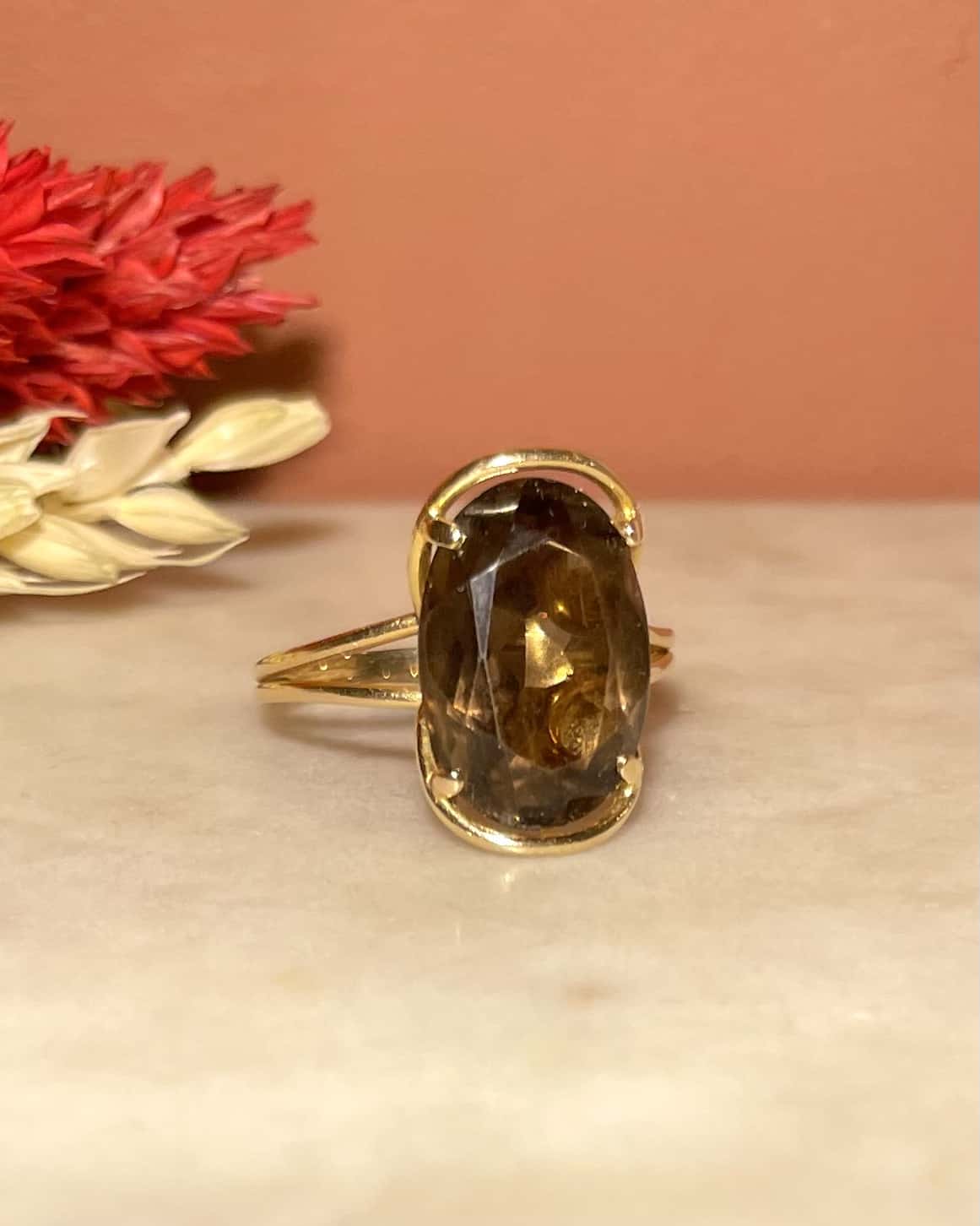 Bague Cocktail Quartz fumé 5.10 Carats "Anouk" - Elliade Paris