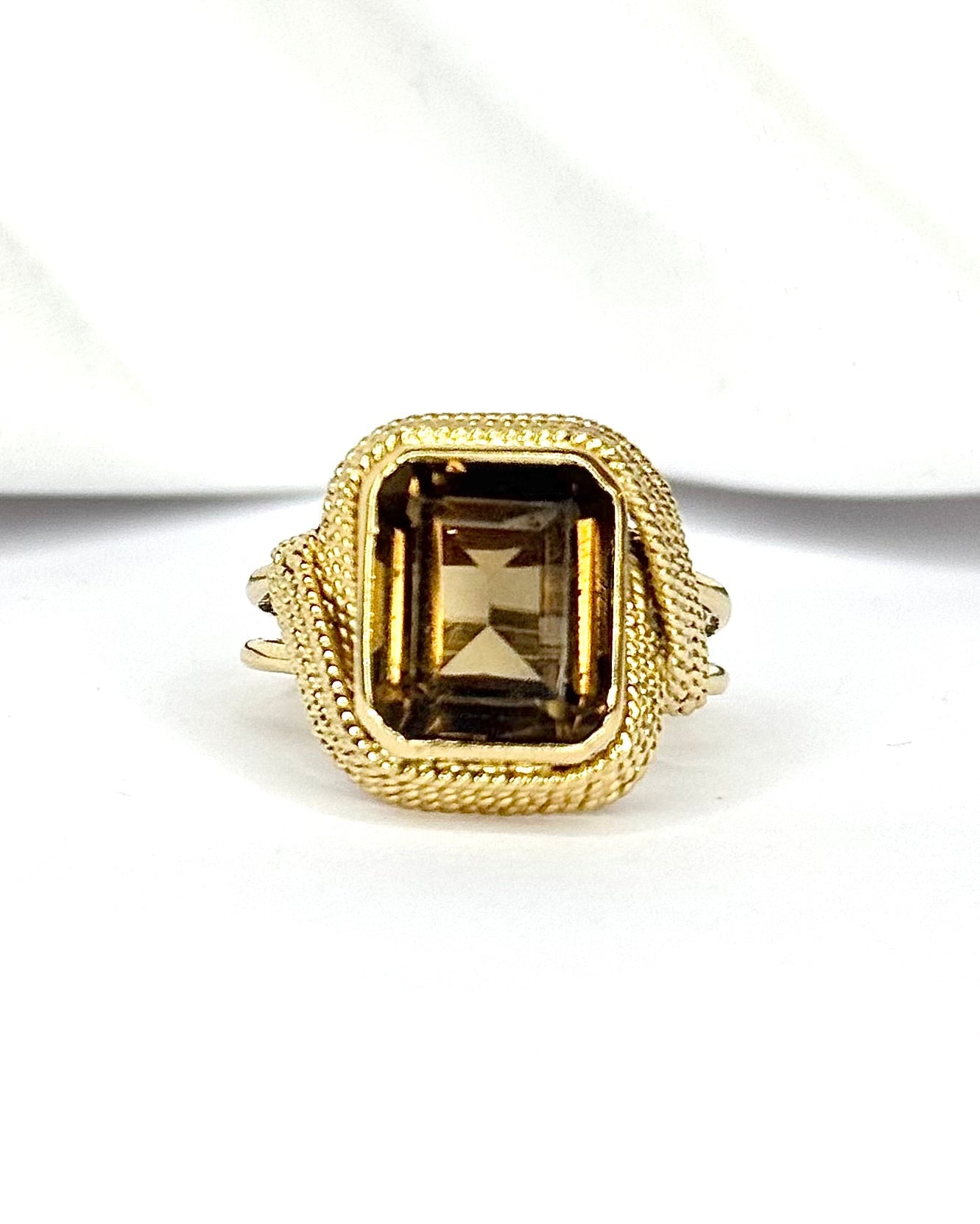 Bague Cocktail Quartz Fumé 5.50 carats & Or 9.07g "Leanna" - Elliade Paris