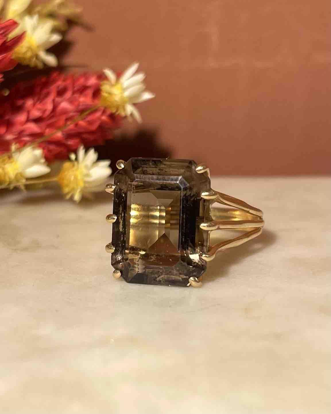 Bague Cocktail Quartz fumé 6.40 Carats "Lorelai" - Elliade Paris