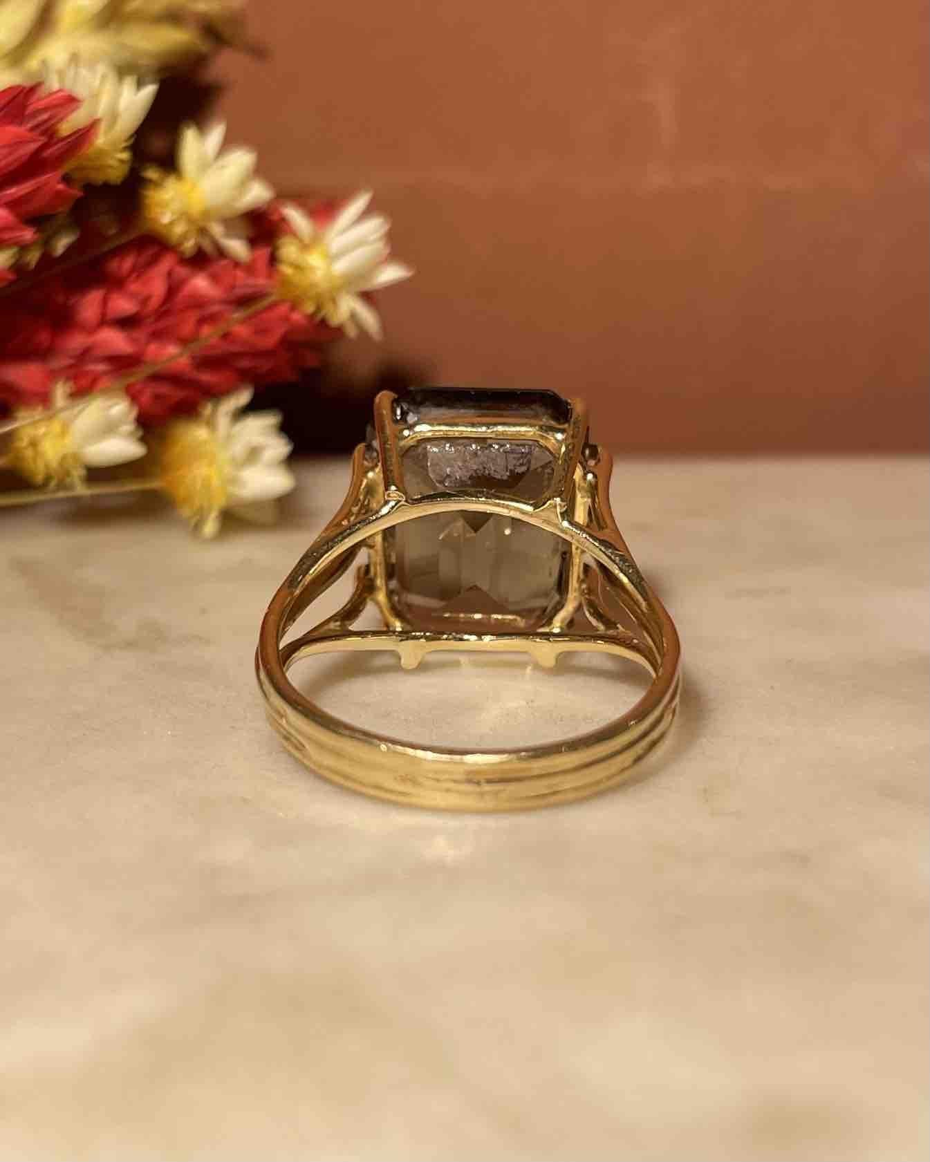 Bague Cocktail Quartz fumé 6.40 Carats "Lorelai" - Elliade Paris