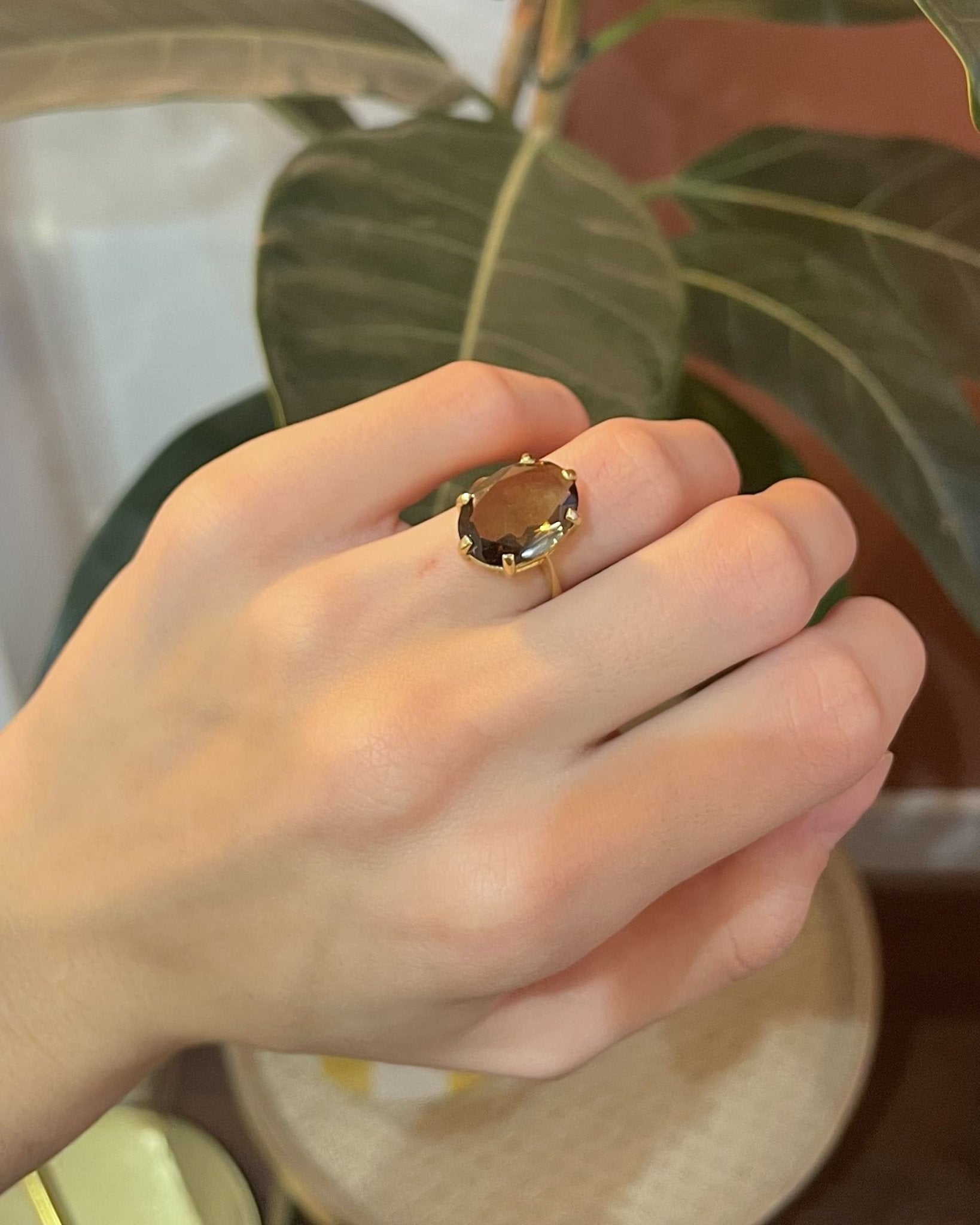 Bague Cocktail Quartz fumé 6.50 Carats "Evelina" - Elliade Paris