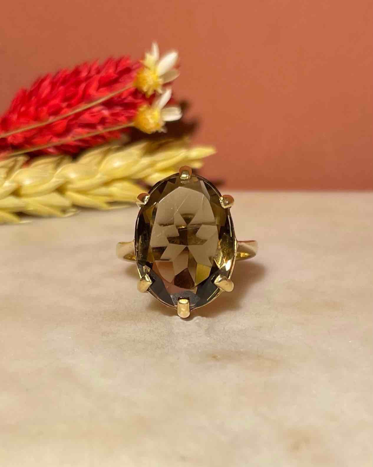 Bague Cocktail Quartz fumé 6.50 Carats "Evelina" - Elliade Paris