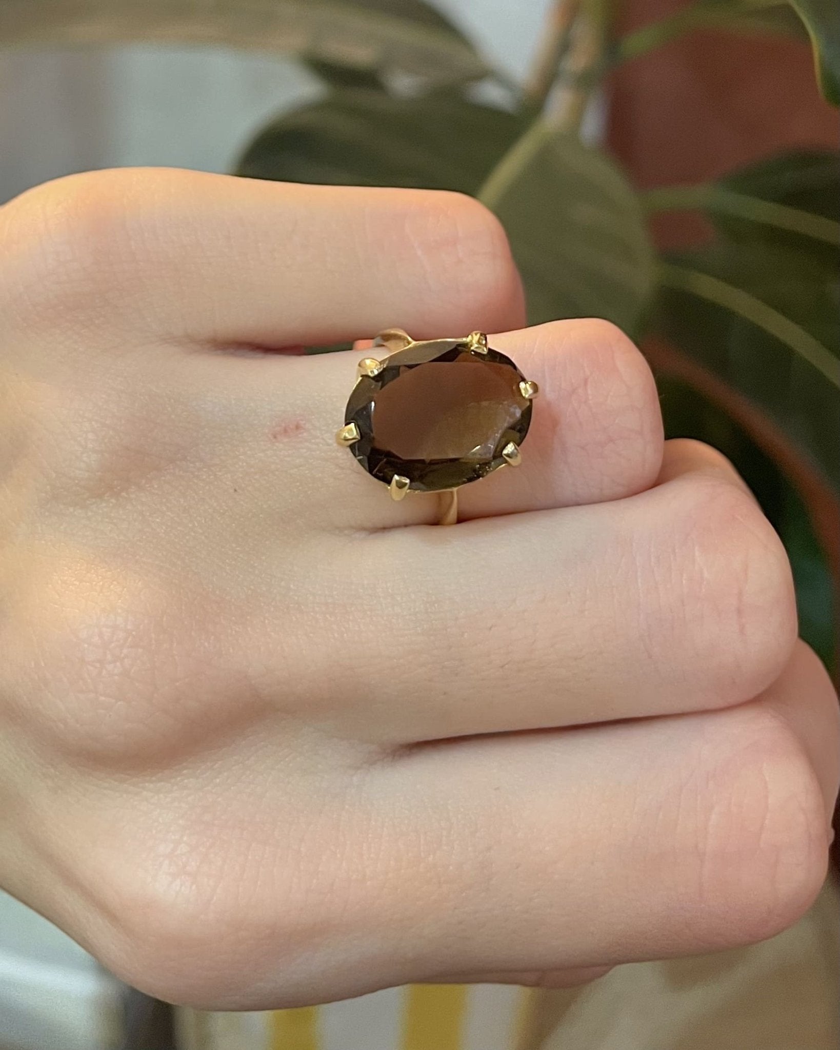 Bague Cocktail Quartz fumé 6.50 Carats "Evelina" - Elliade Paris