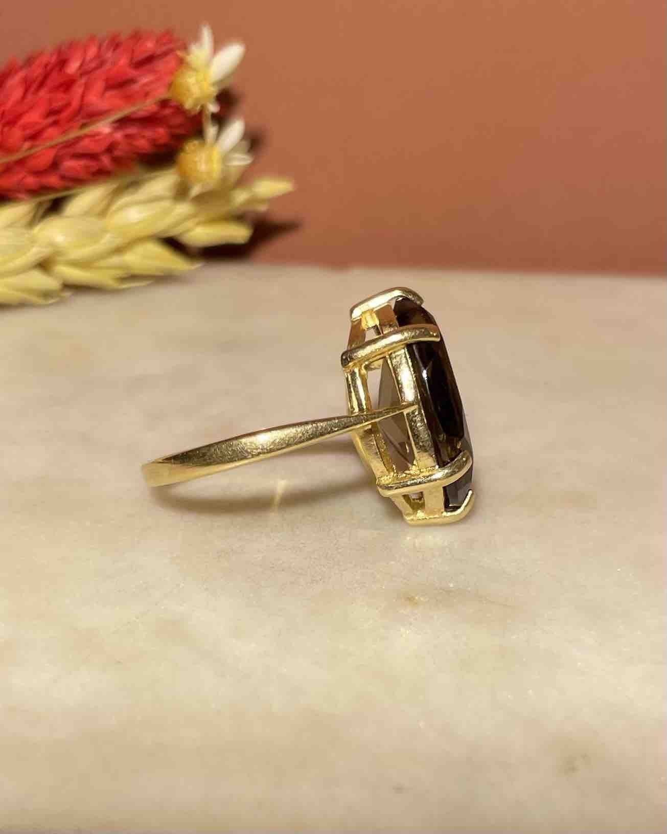 Bague Cocktail Quartz fumé 6.50 Carats "Evelina" - Elliade Paris