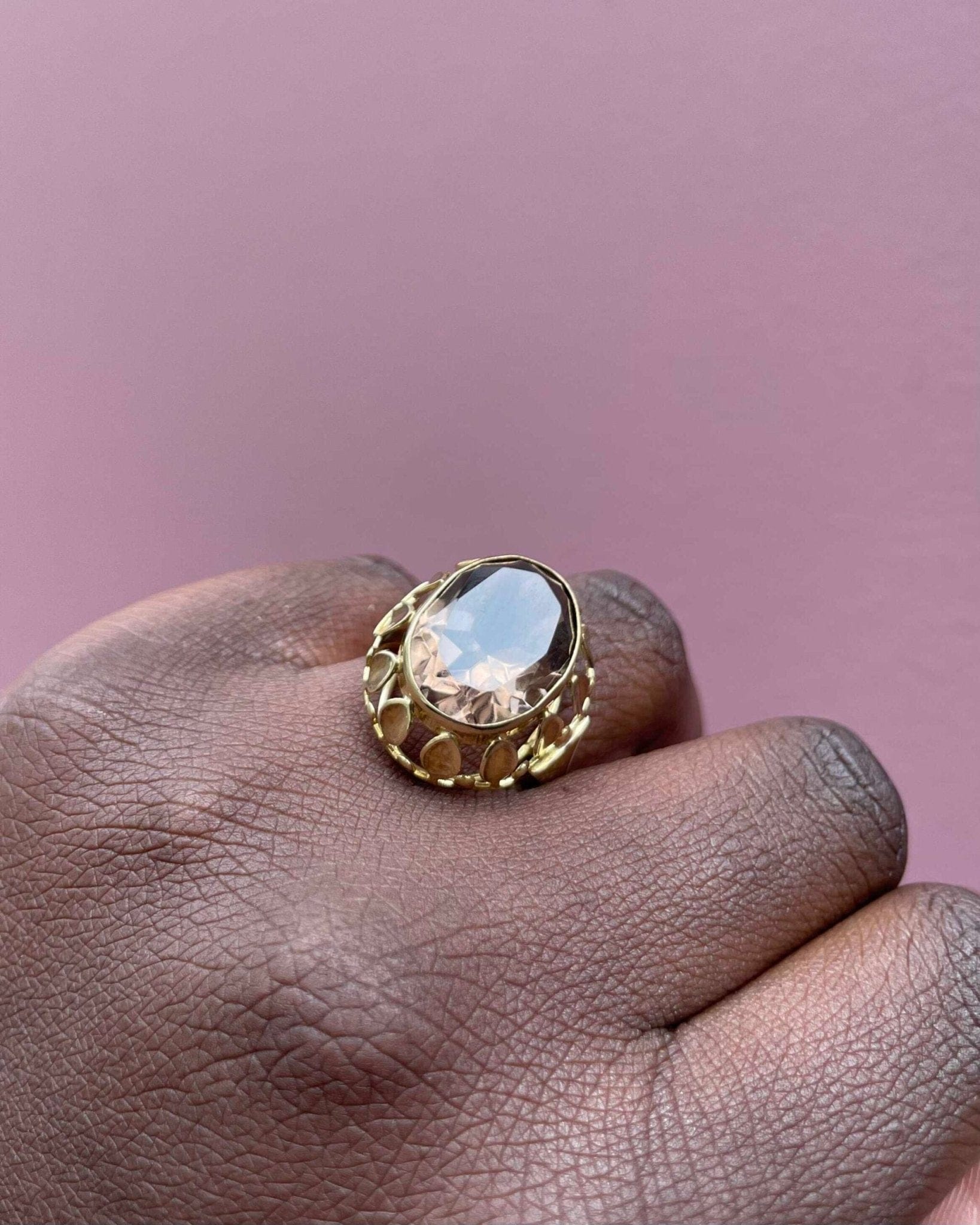 Bague Cocktail Quartz Fumé 8.10 Carats "Sorene" - Elliade Paris