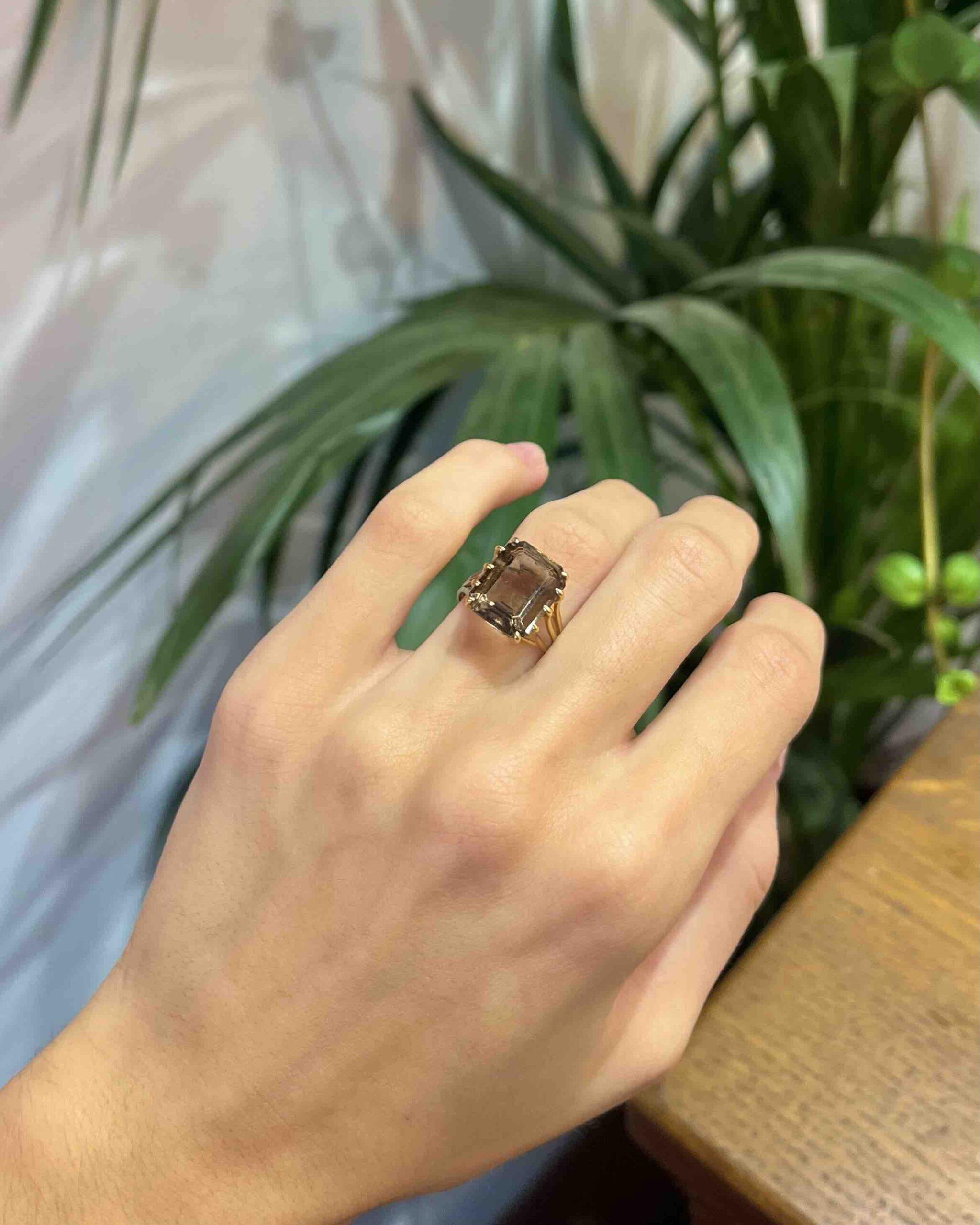 Bague Cocktail Quartz fumé 6.40 Carats "Lorelai"