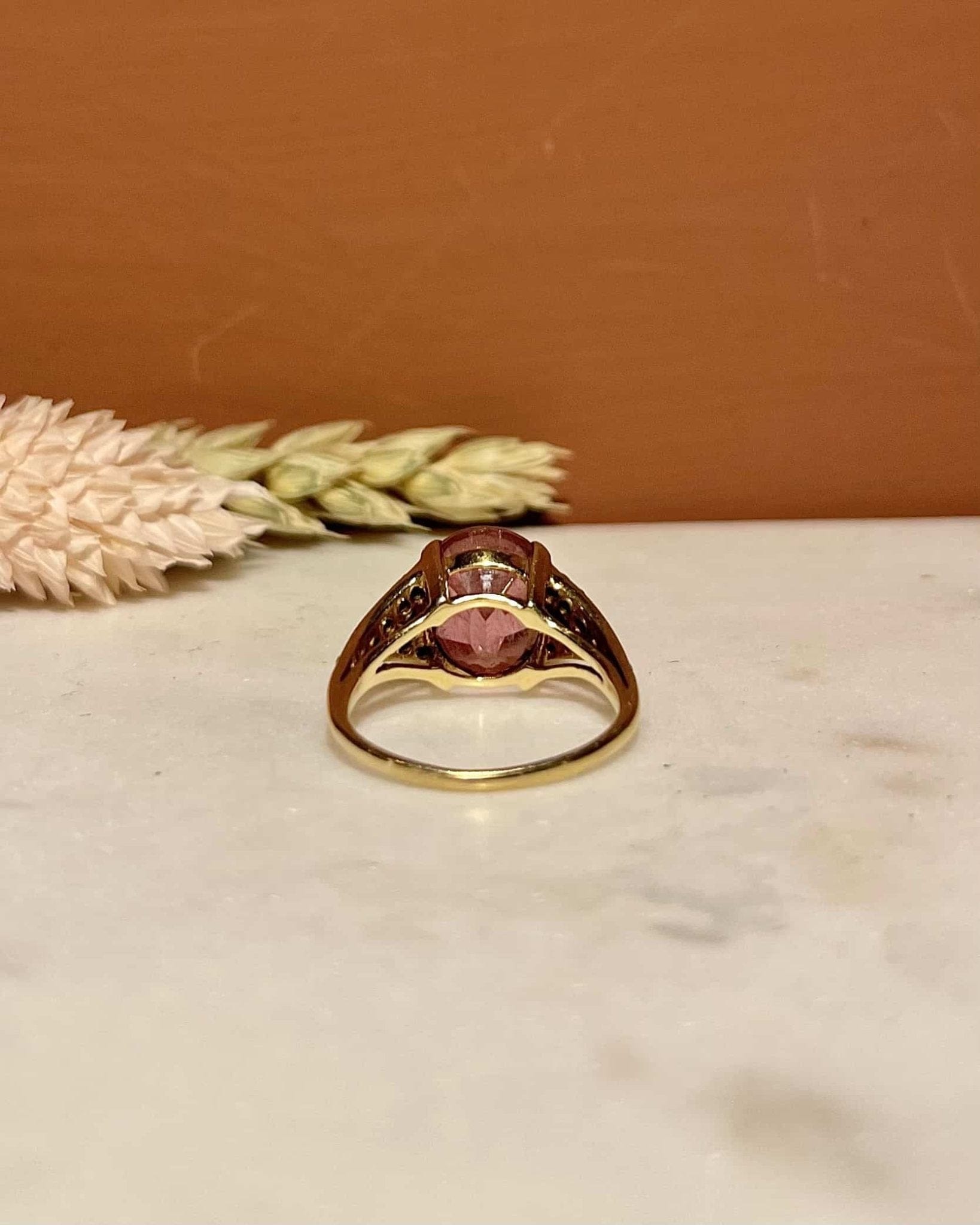 Bague Cocktail Tourmaline Rose 4.20 carats & Diamants "Eline" - Elliade Paris