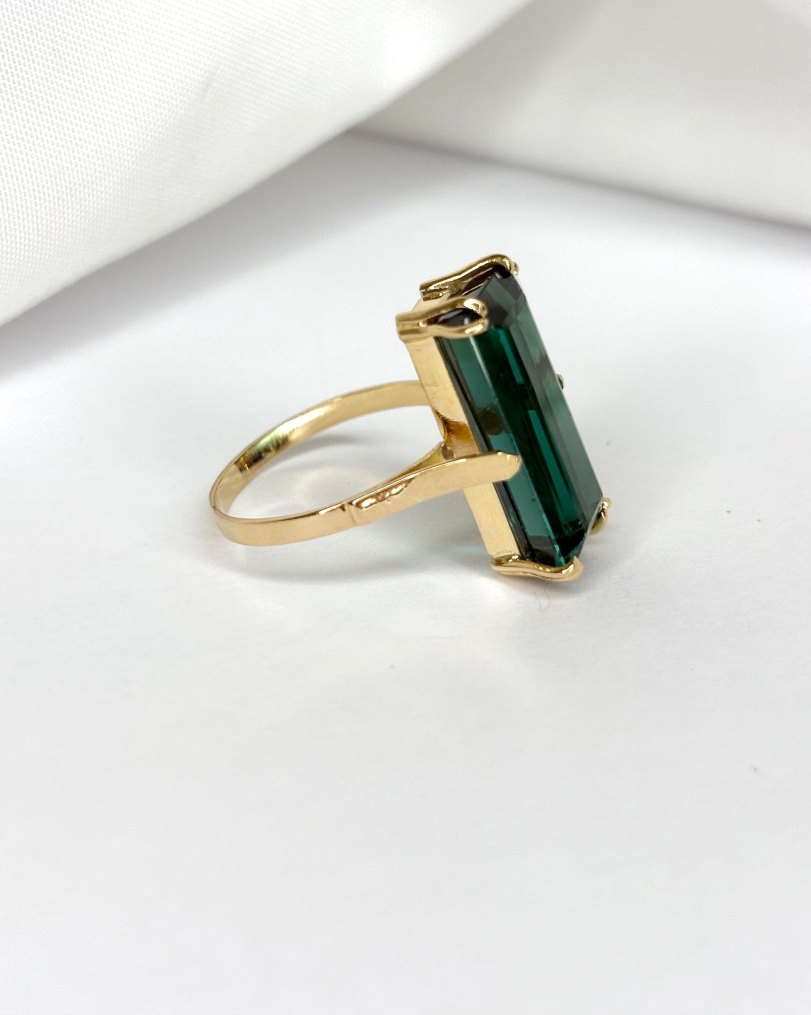 Bague Cocktail Tourmaline Verte 8 carats "Monia" - Elliade Paris