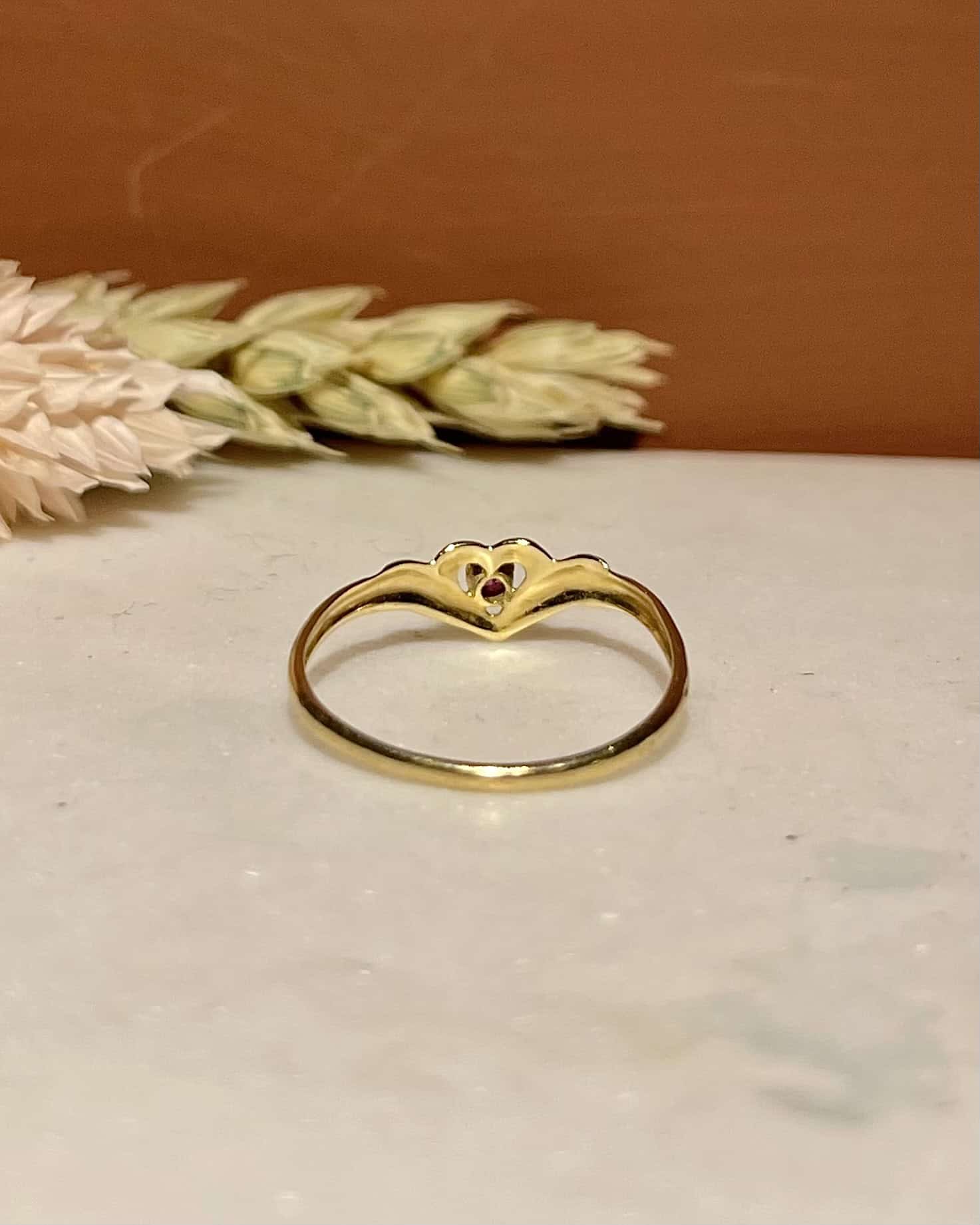 Bague Jonc Coeur Rubis "Cara"