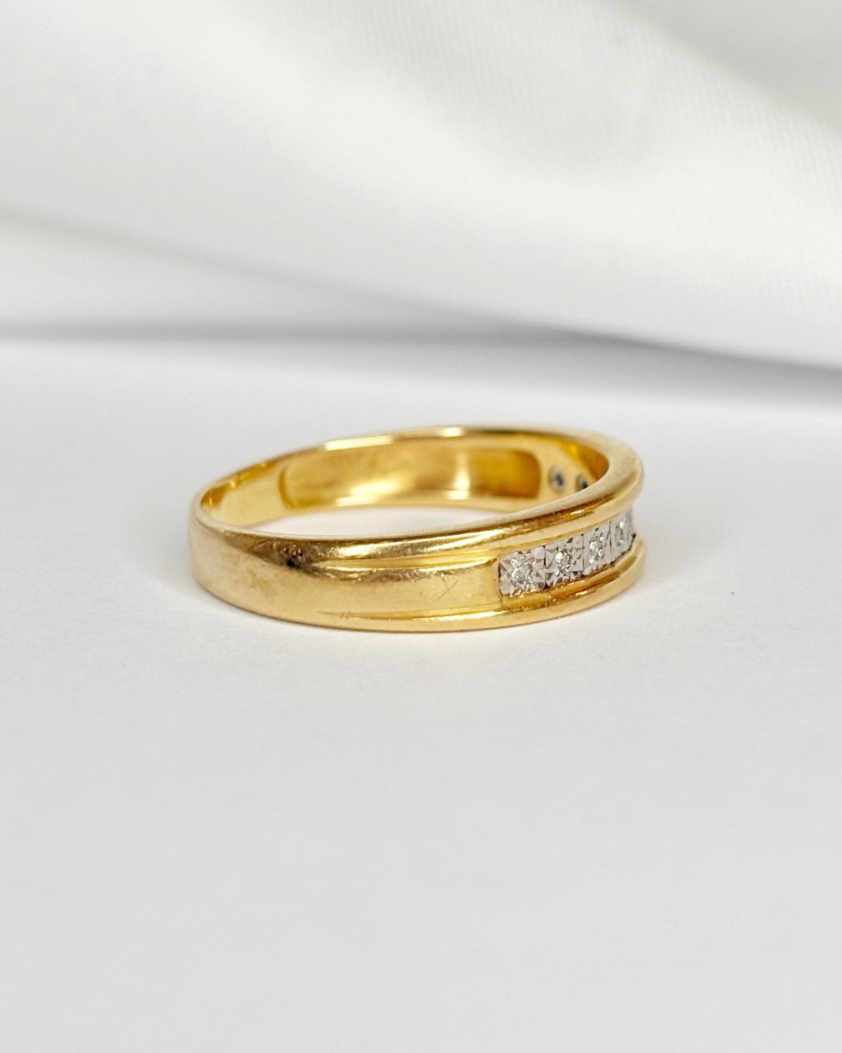 Bague Demi - Alliance Diamants & Or 2,93g "Connie" - Elliade Paris