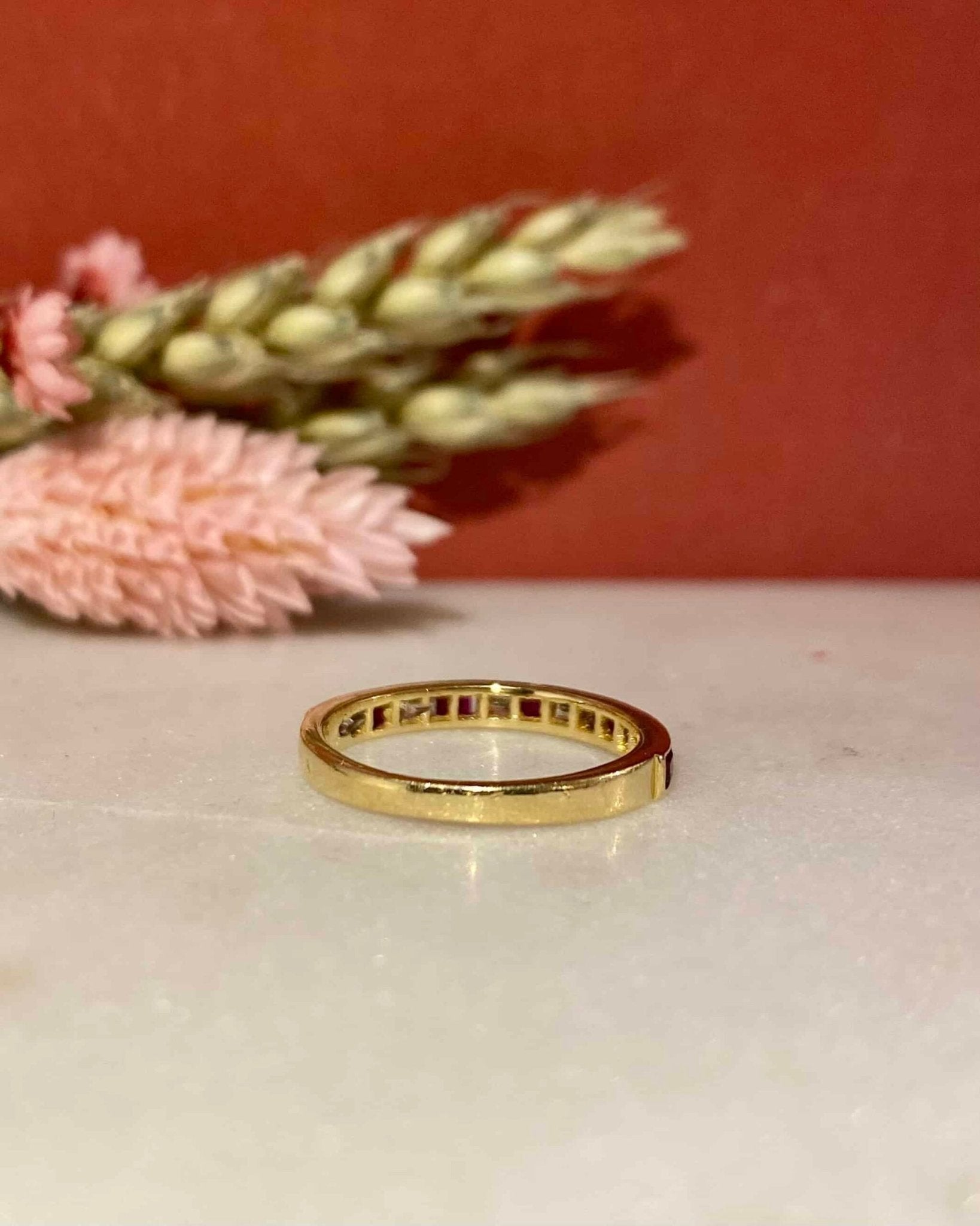 Bague Demi - Alliance Rubis & Diamants "Lola" - Elliade Paris