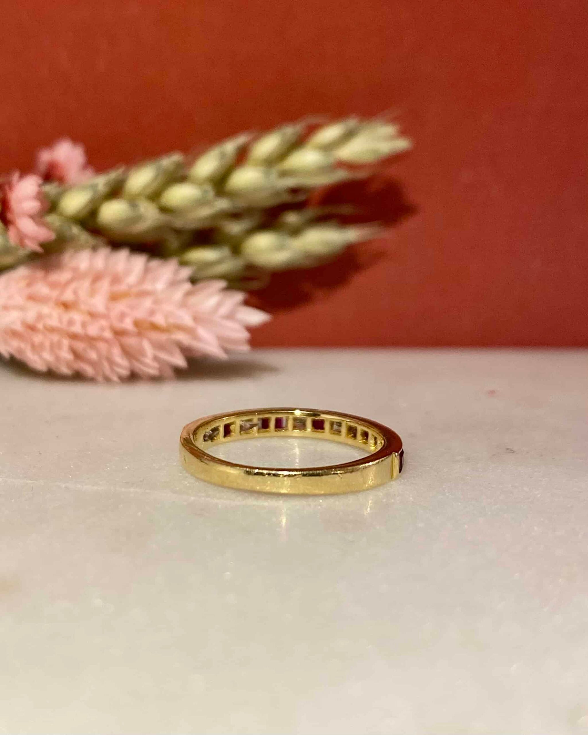 Bague Demi-Alliance Rubis & Diamants "Lola"