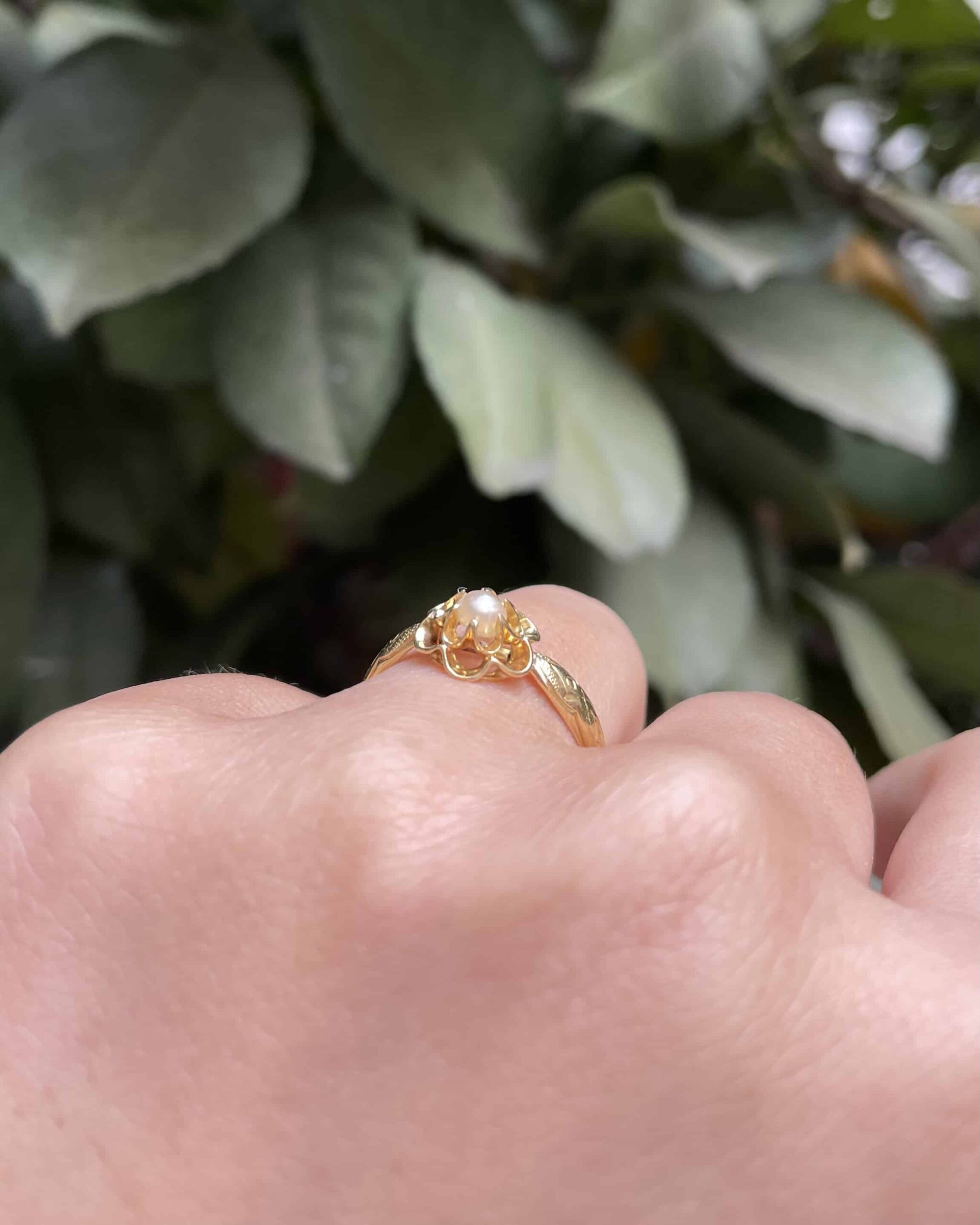 Bague Vintage Fleur Perle "Aly"