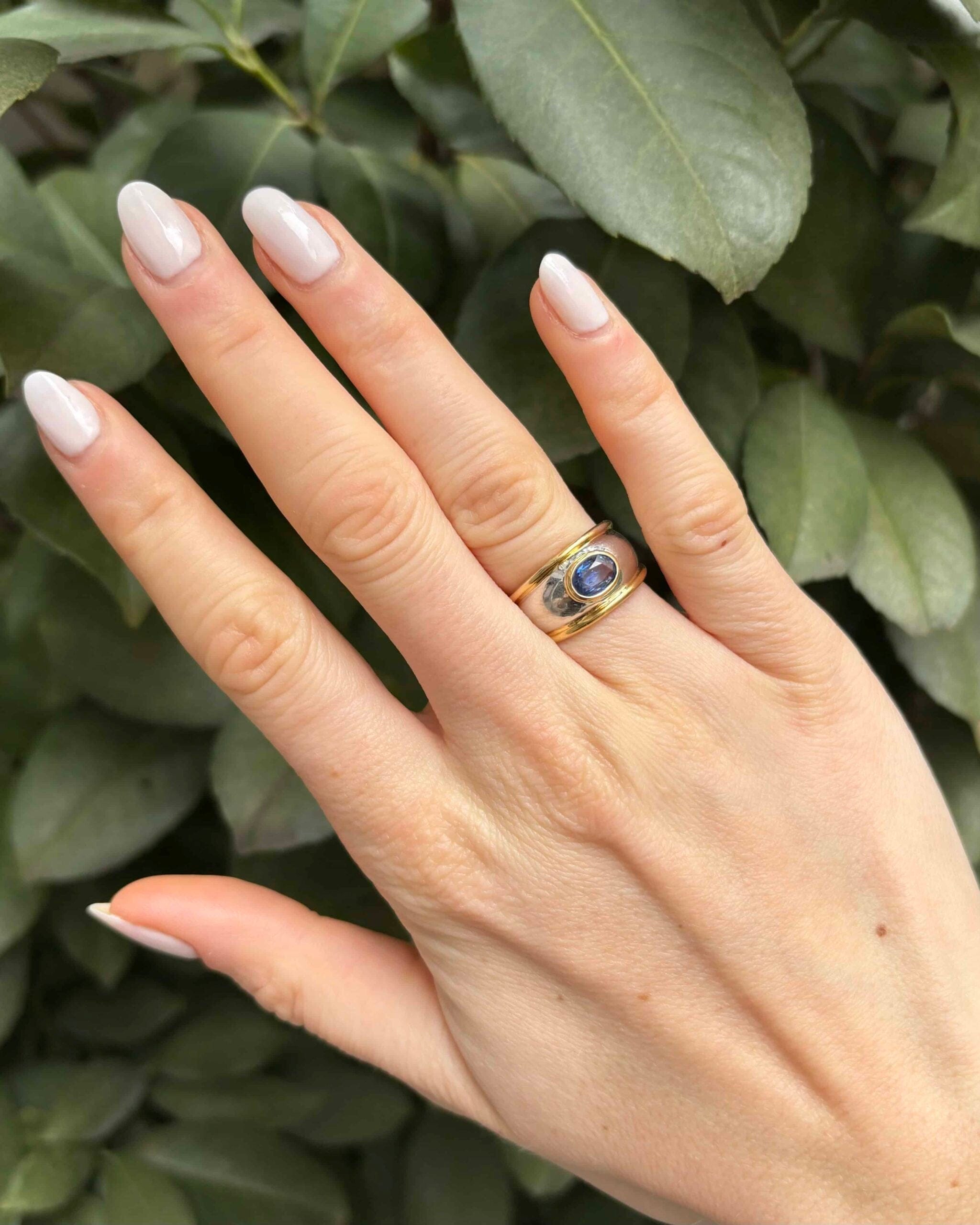 Bague Jonc Saphir 0.90 carat & Diamants "Romy" - Elliade Paris