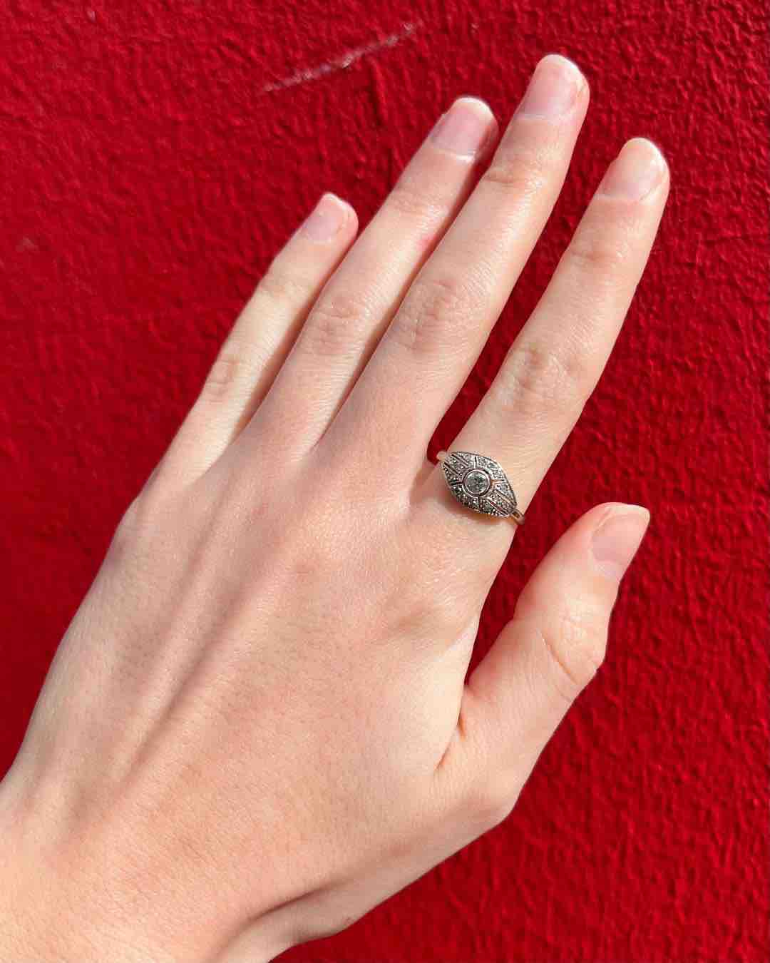 Anillo de diamantes Art Déco "Tatiana"