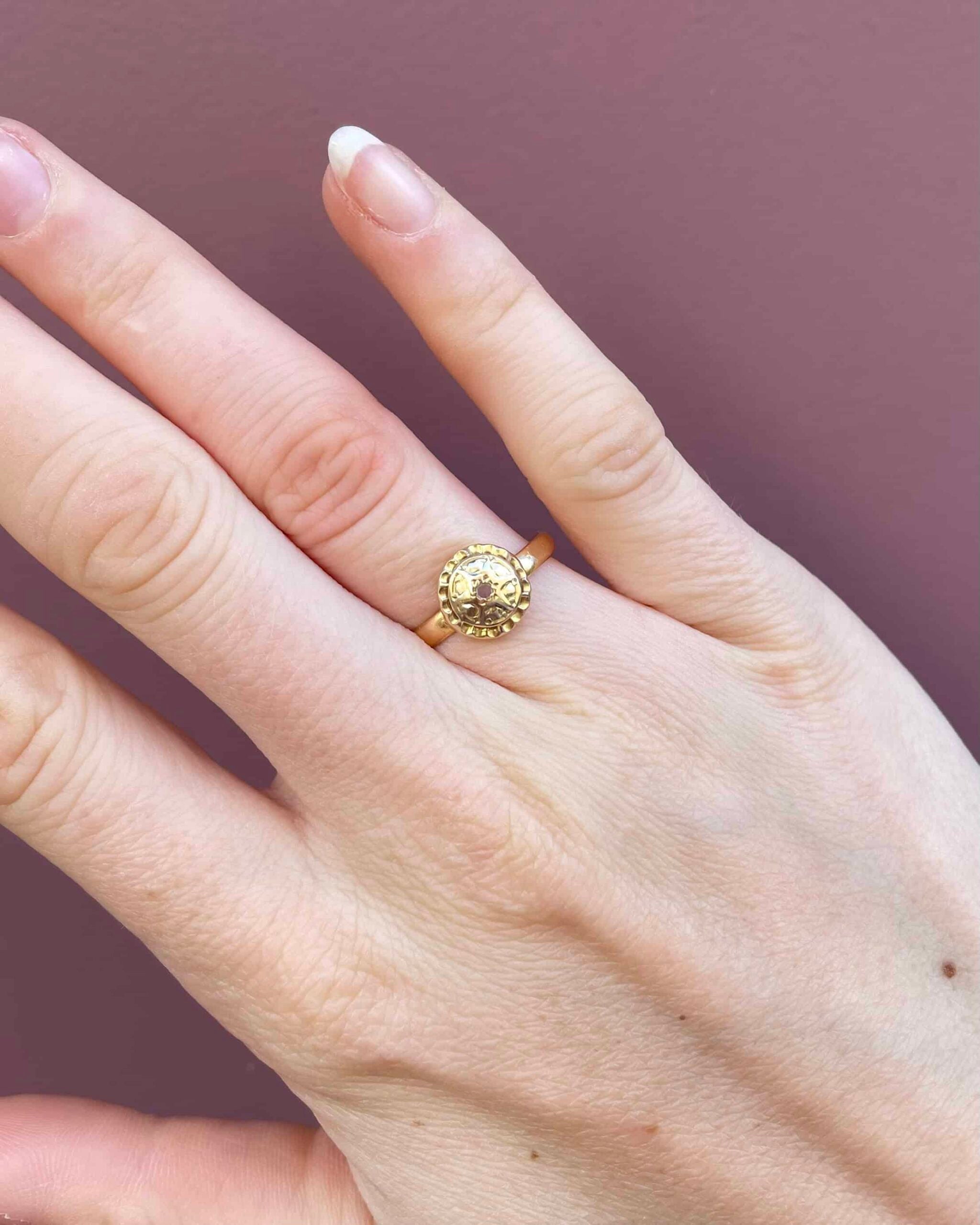 Bague Vintage Or Jaune et Diamant "Levana"