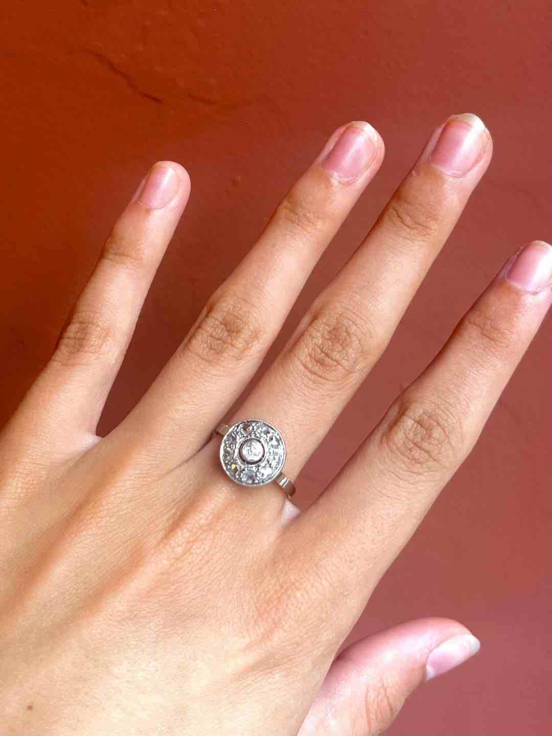 Bague Vintage Art-Déco Diamants "Anastasia"