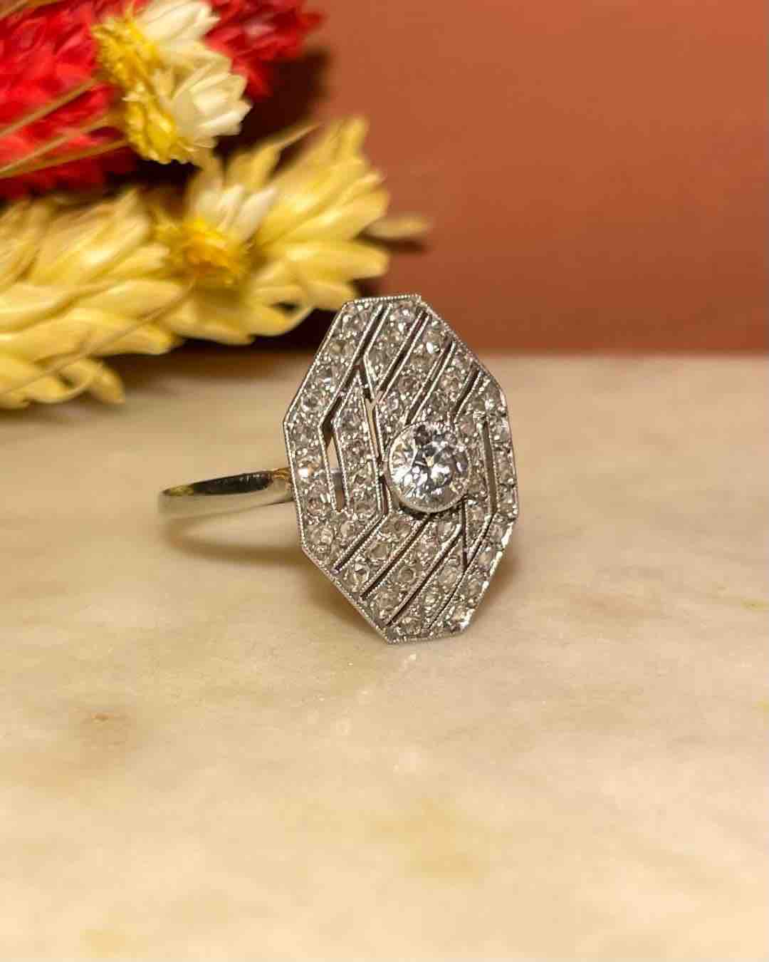 Bague Diamants Art - déco Vintage "Maryse" - Elliade Paris