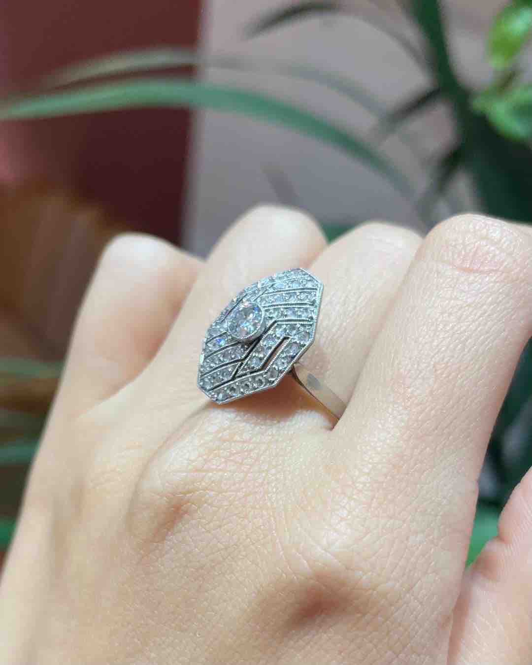 Bague Diamants Art - déco Vintage "Maryse" - Elliade Paris
