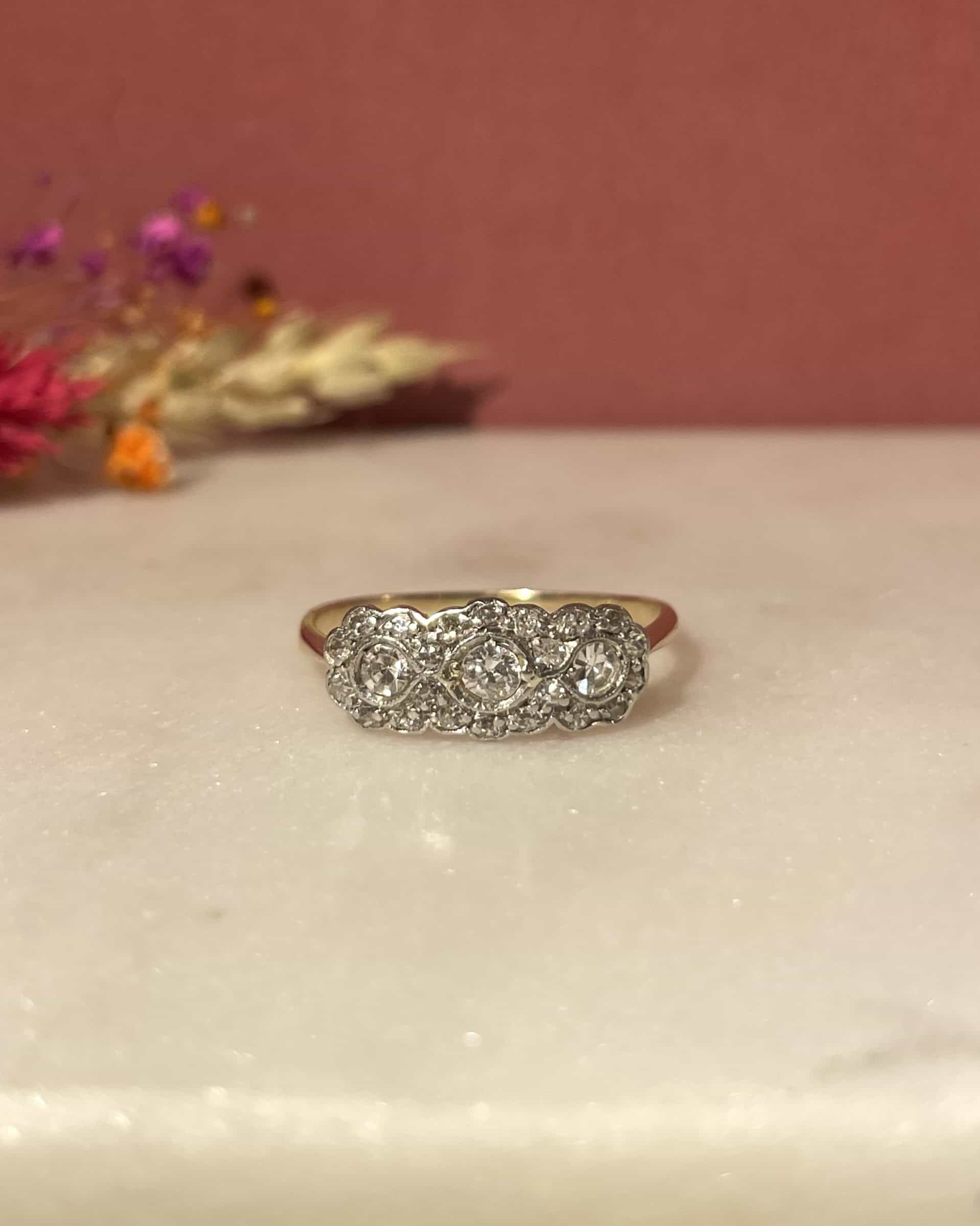 Art Deco Diamond River Ring 0.56 carat "Sylvie"