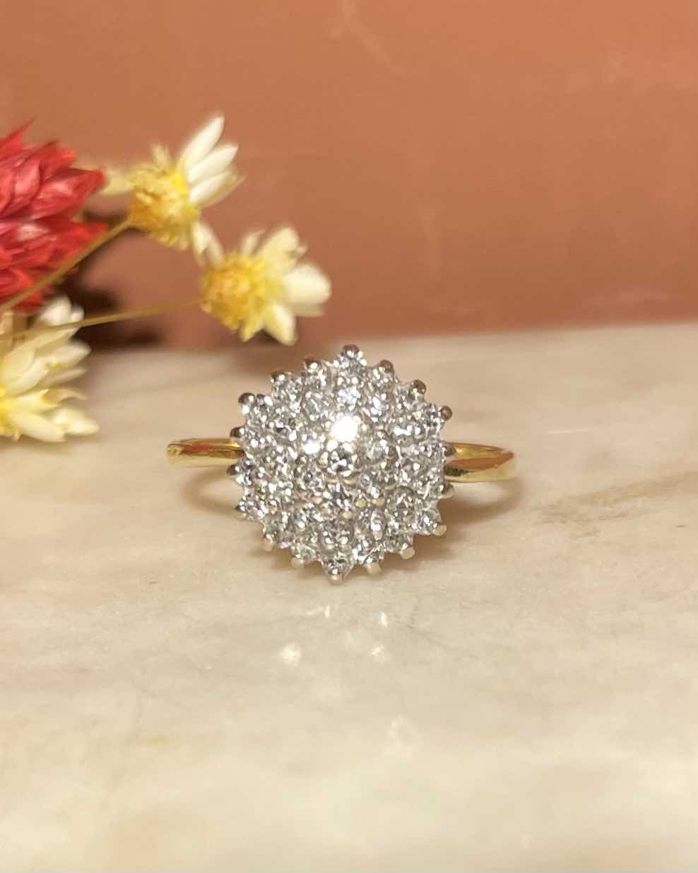 "Estelle" 37 Diamond Daisy Ring