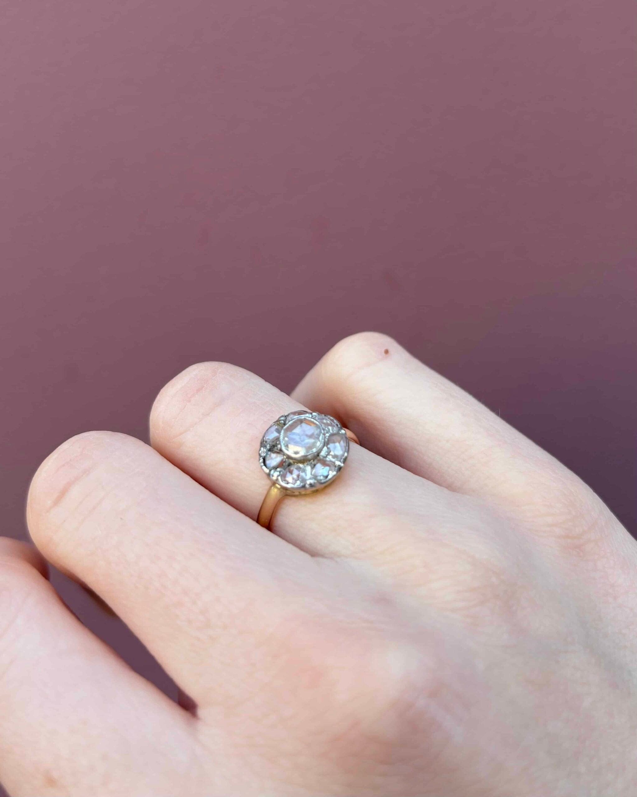 Bague Art-Déco Fleur Diamants 1 carat "Sylvianne" - Elliade Paris