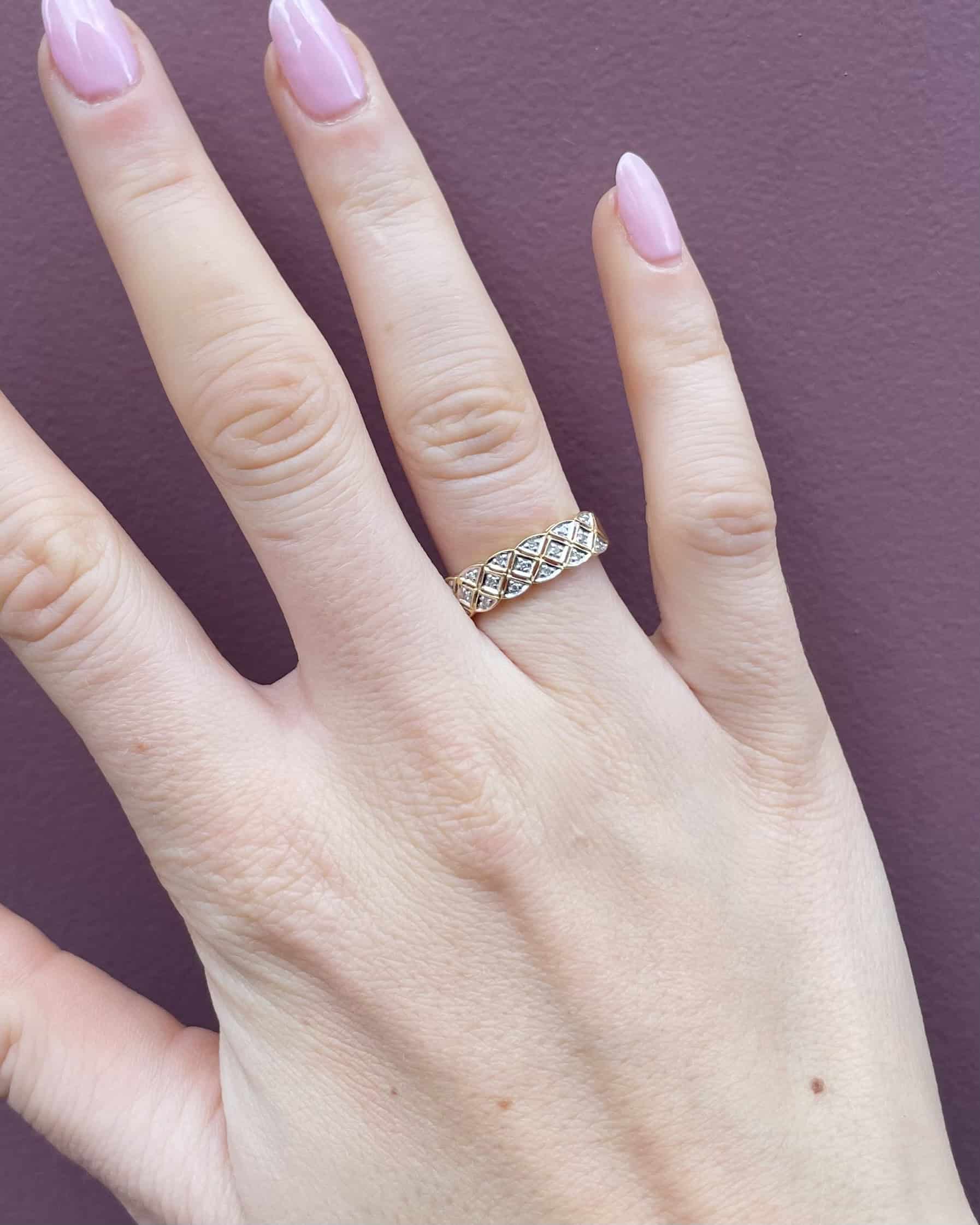 Demi-Alliance vintage 17 Diamants "Astrid"