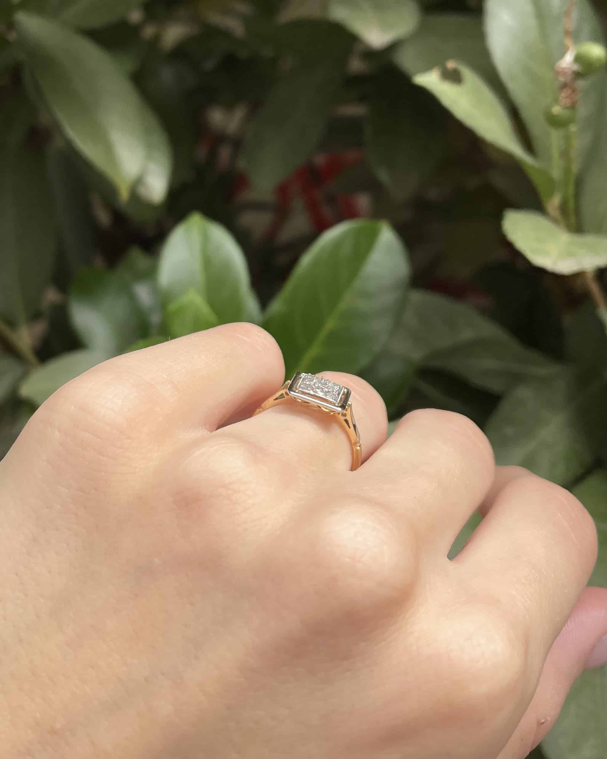 Bague Vintage Art-Déco 9 Diamants "Céline"