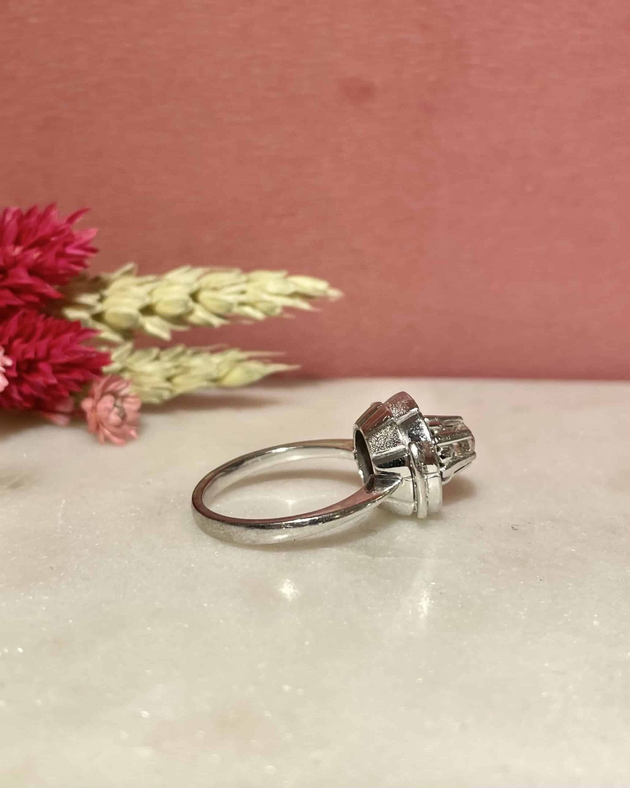 Art Deco Style Ring Diamonds 0.83 carat "Marine"