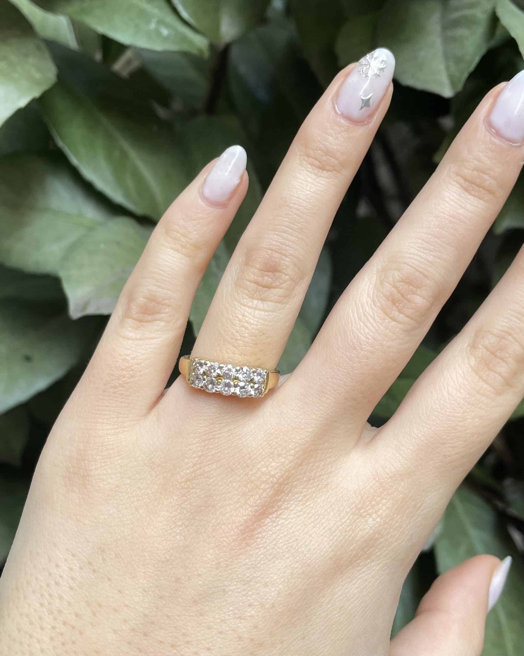 Bague Vintage Rivière Diamants 0.90 carat "Alina"